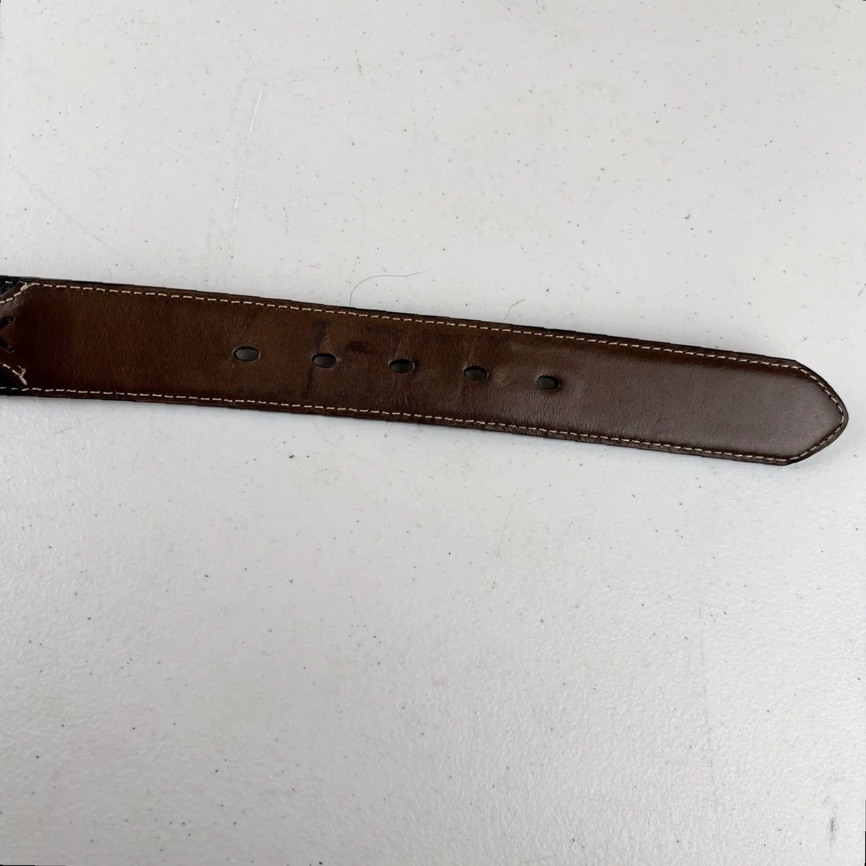 Vintage Nocona Belt Western Belt Mens Black 46 Concho Silver Cowboy Rodeo Size 46 - 2 Thumbnail
