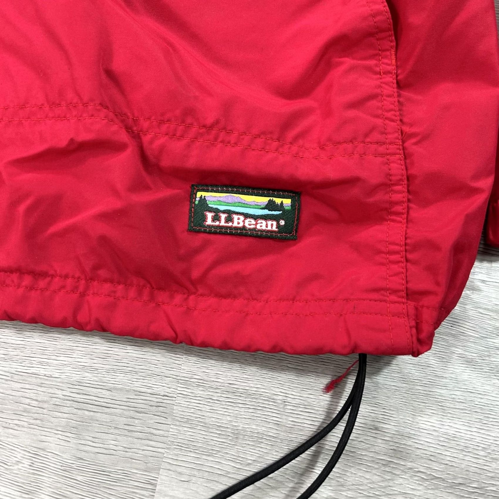 Vintage VTG LL Bean Jacket Mens Large Red Hooded Anorak 1/4 Zip Pullover Windbreaker Jacket Size US L / EU 52-54 / 3 - 3 Thumbnail