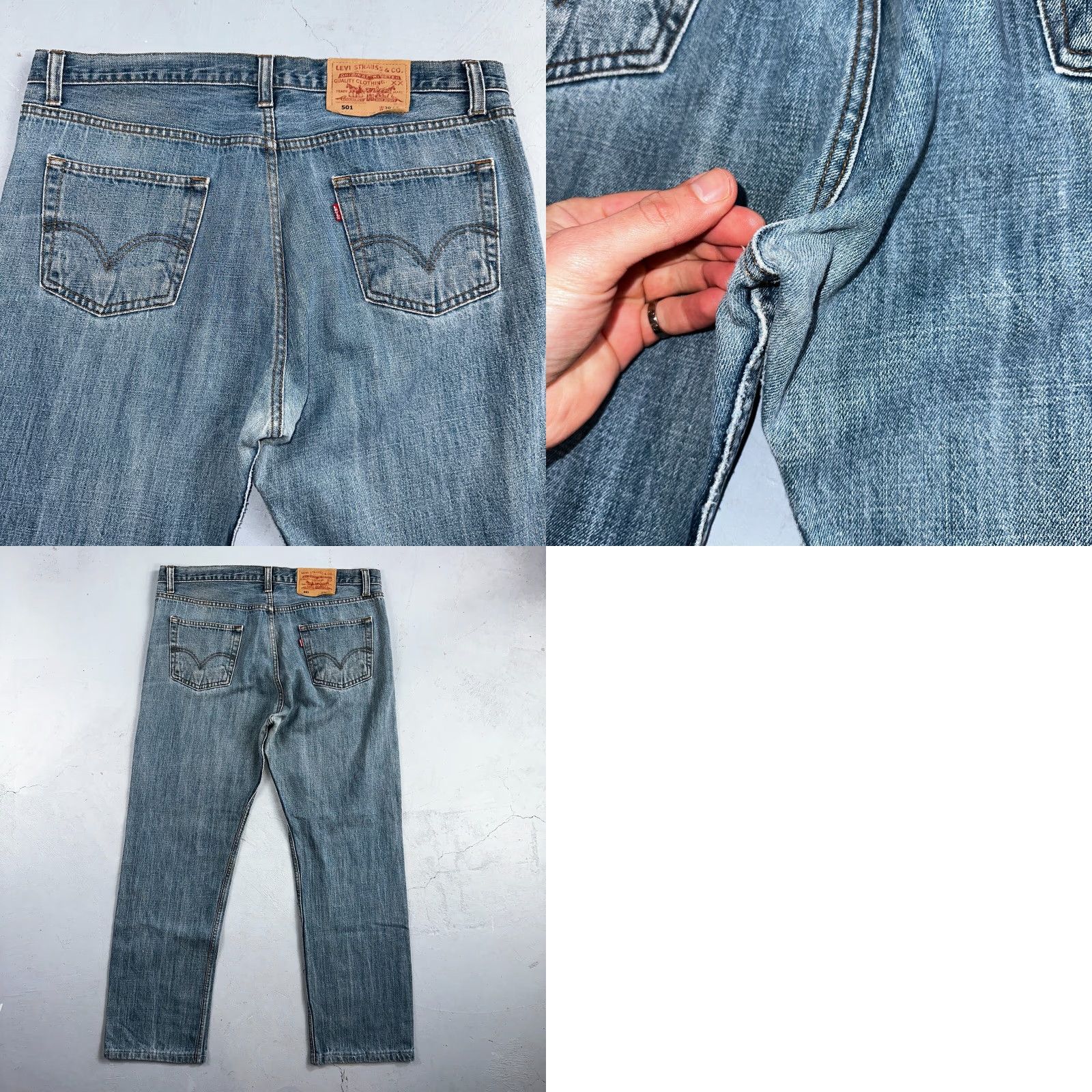 Levi's Levi's 501 Jeans Vintage 90s Straight Men Blue Denim 38x29 Regular Mid Rise Button Closure MENS Size US 38 / EU 54 - 10 Thumbnail