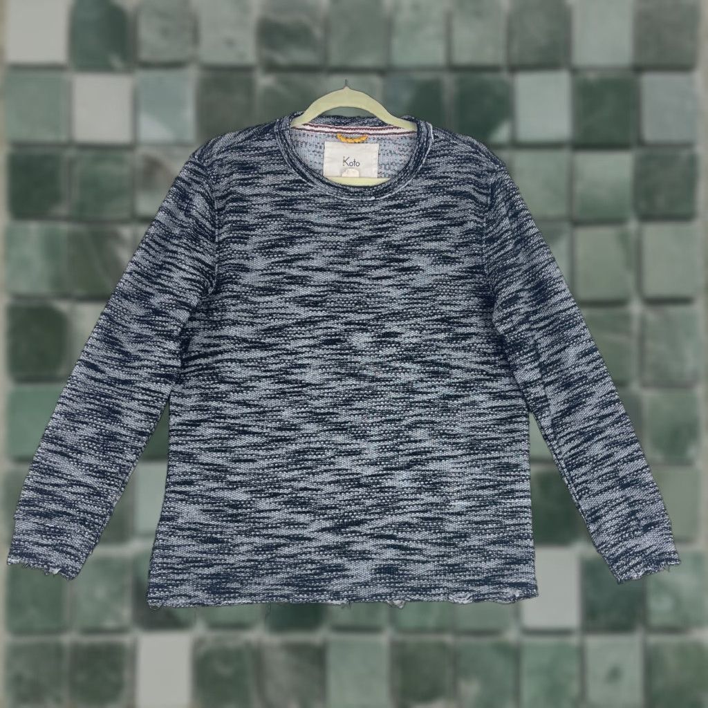 Anthropologie Anthropologie Koto Shirt Womens Medium Black Heathered Long Sleeve Crew Neck Pullover Blouse Size M / US 6-8 / IT 42-44 - 1 Thumbnail