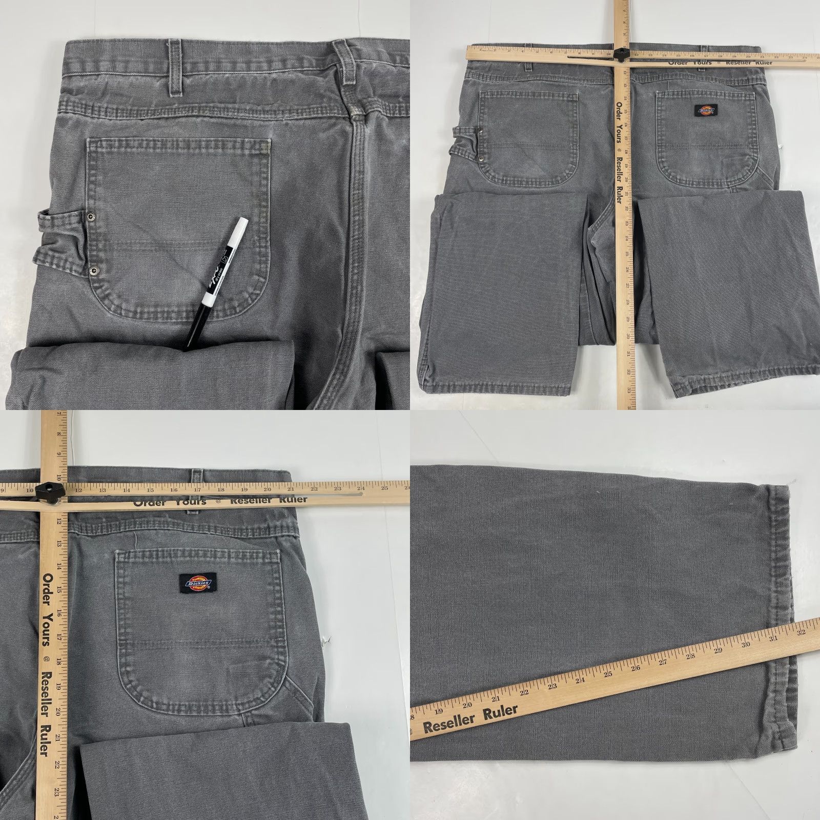 Dickies Dickies Pants Mens 42 x 32 Gray Canvas Carpenter Straight Leg Workwear Outdoors Mens Regular 42 in Gray Canvas Carpenter Straight Leg Dickies Pants Size US 42 / EU 58 - 9 Thumbnail
