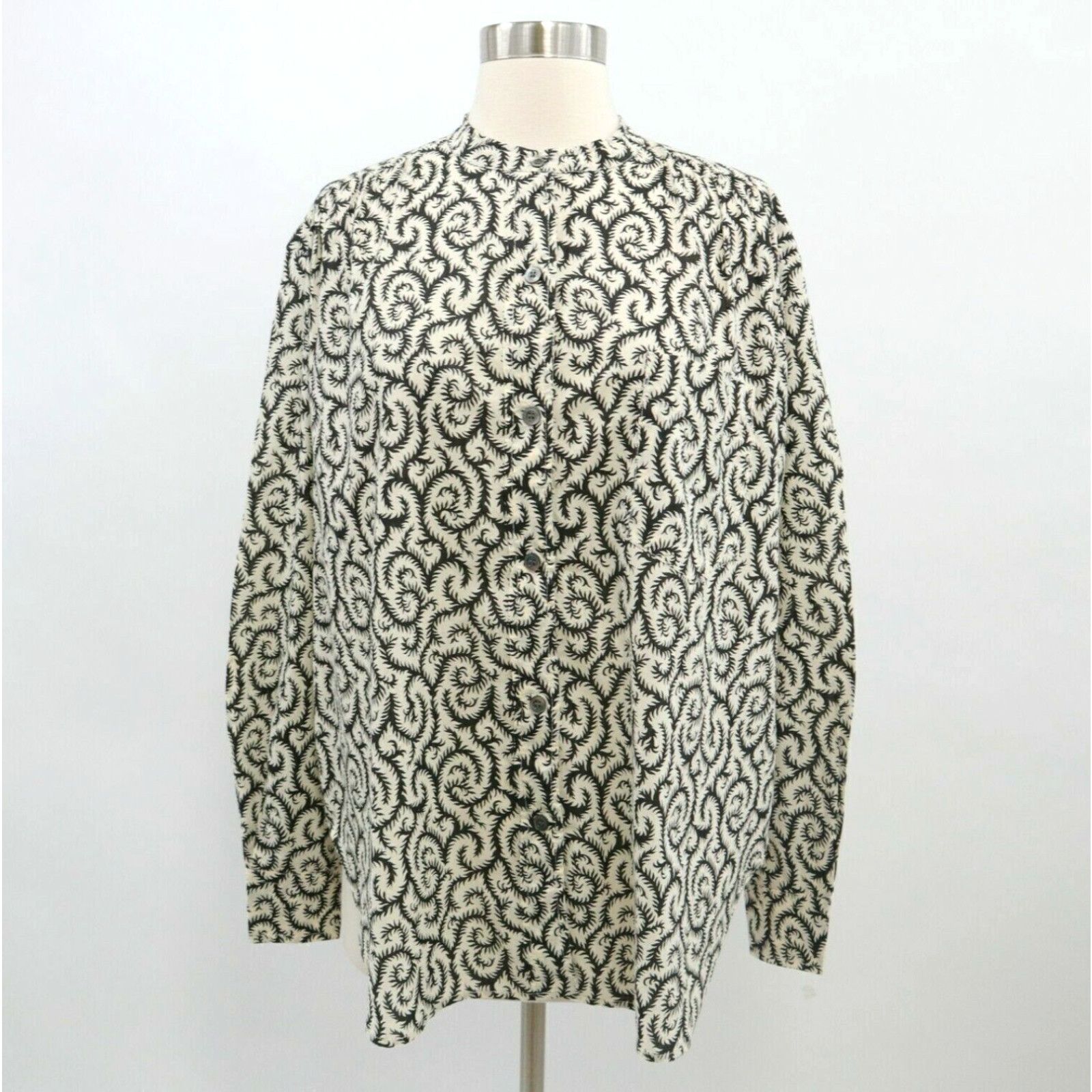 image of Isabel Marant Etoile Blouse Shirt Top S F36 Black White Mexika Print Oversized, Women's (Size Small