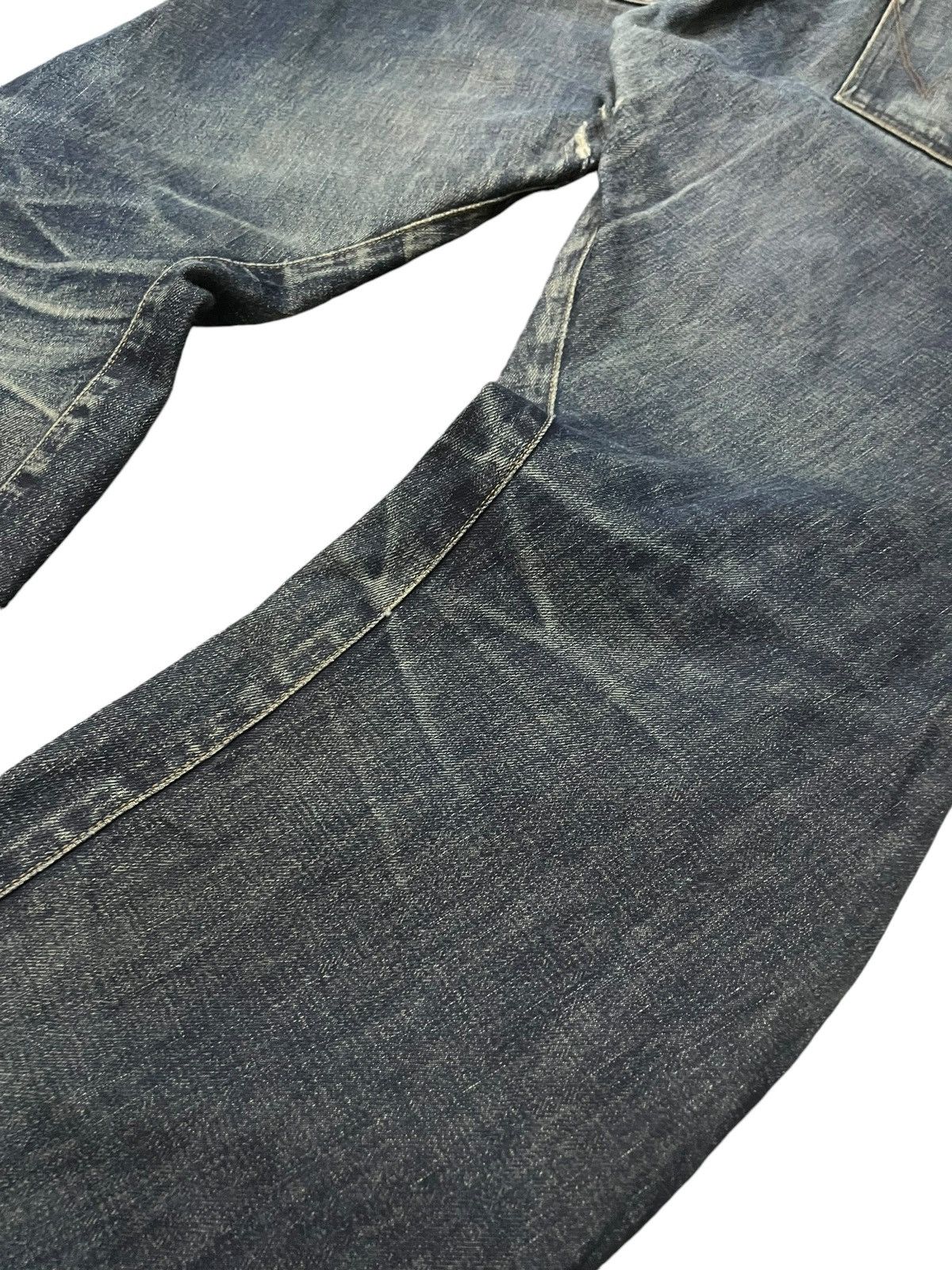 Edwin × Le Grande Bleu (L.G.B.) × Vintage 2000s Edwin Engineered E Function Curved Leg Aging Jeans Size US 36 / EU 52 - 13 Thumbnail