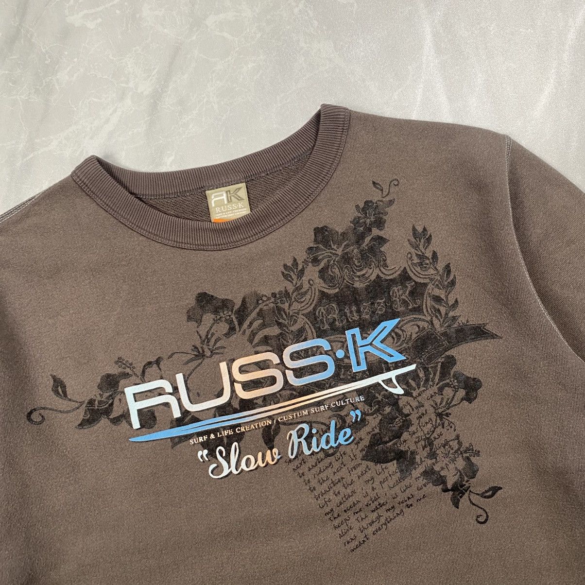 Japanese Brand Vintage y2k Russ K Surf Wording Poem Crewneck Size US S / EU 44-46 / 1 - 2 Thumbnail