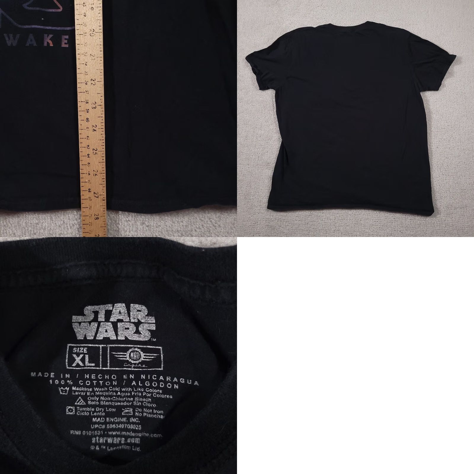 Star Wars Star Wars The Force Awakens Mens XL Black Graphic T-Shirt Short Sleeve Size US XL / EU 56 / 4 - 8 Thumbnail