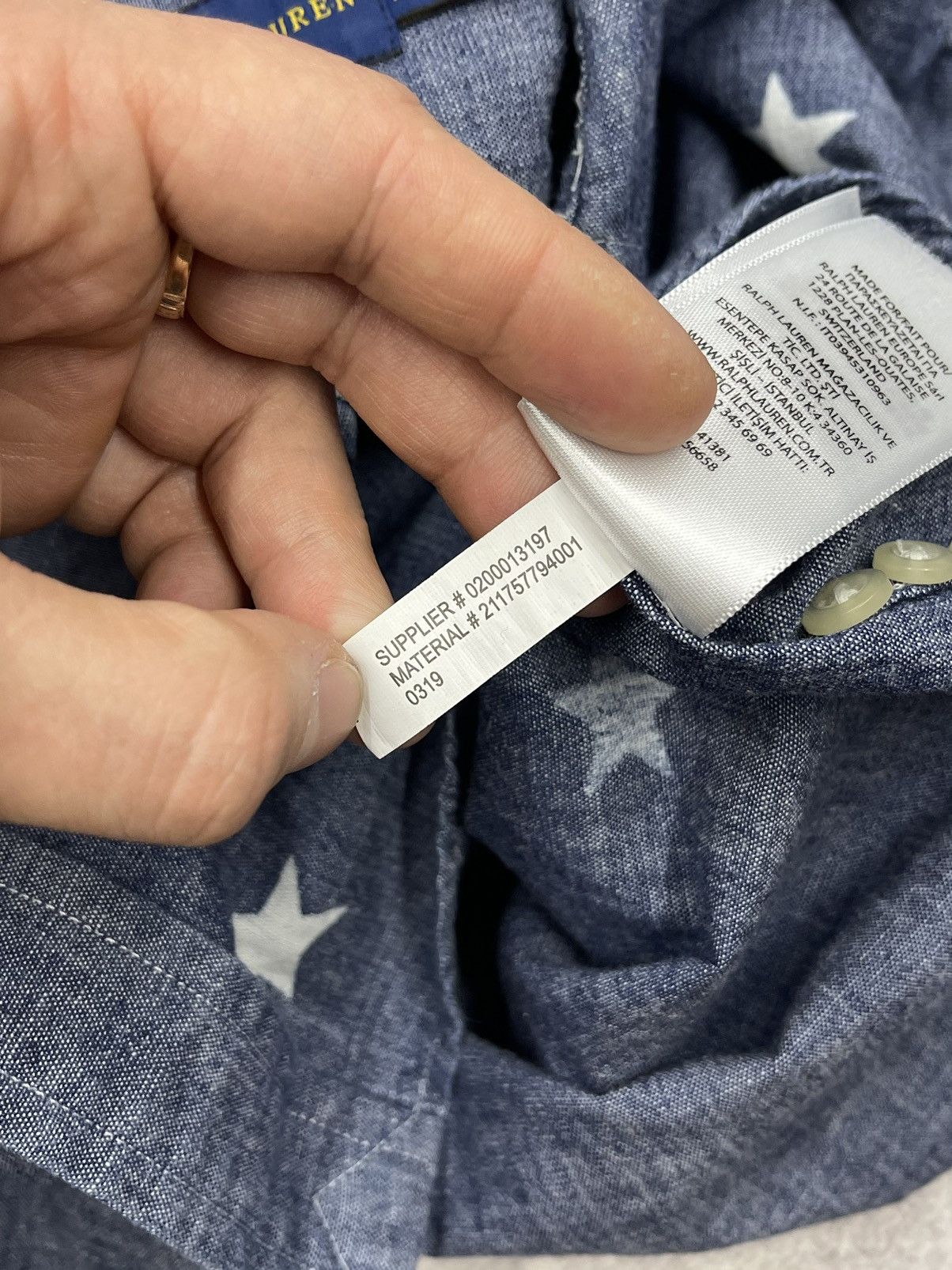 Polo Ralph Lauren Mens Polo Ralph Lauren Shirt Blue Full Star Print Y2K Size S Size US S / EU 44-46 / 1 - 8 Thumbnail