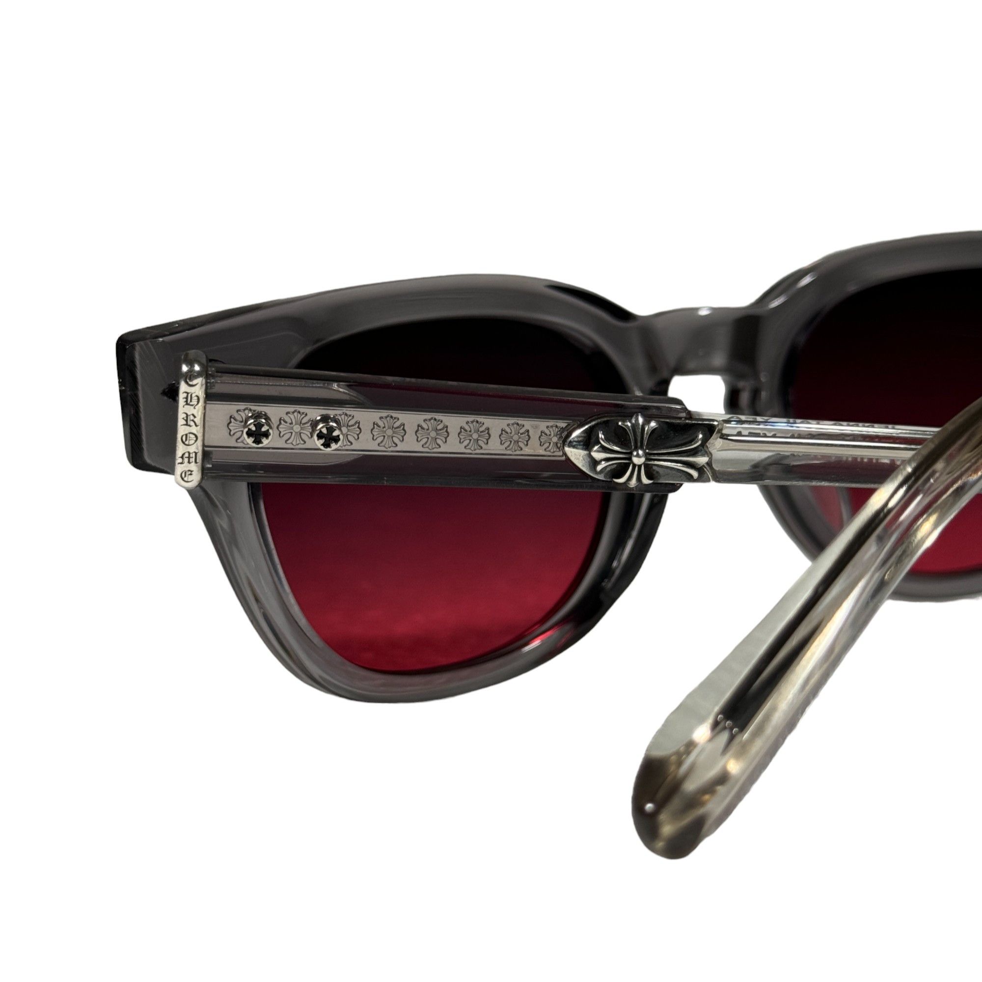 Chrome Hearts Red Lens Silver Cross Sunglasses 'Jenna Tail Yea' Graphite Size ONE SIZE - 4 Thumbnail