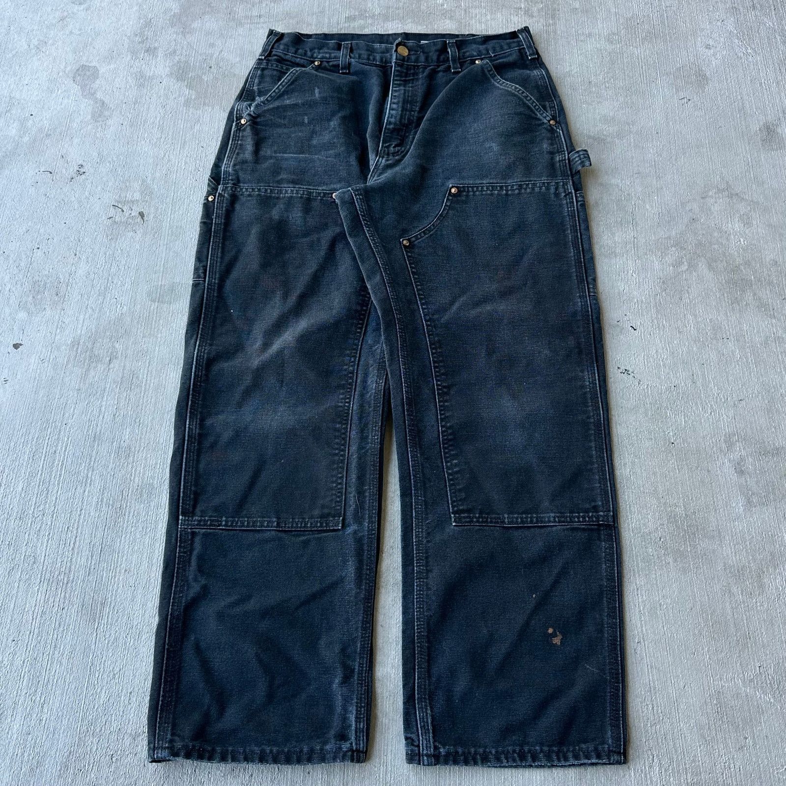 Carhartt Carhartt double knee new black studded pants | Grailed
