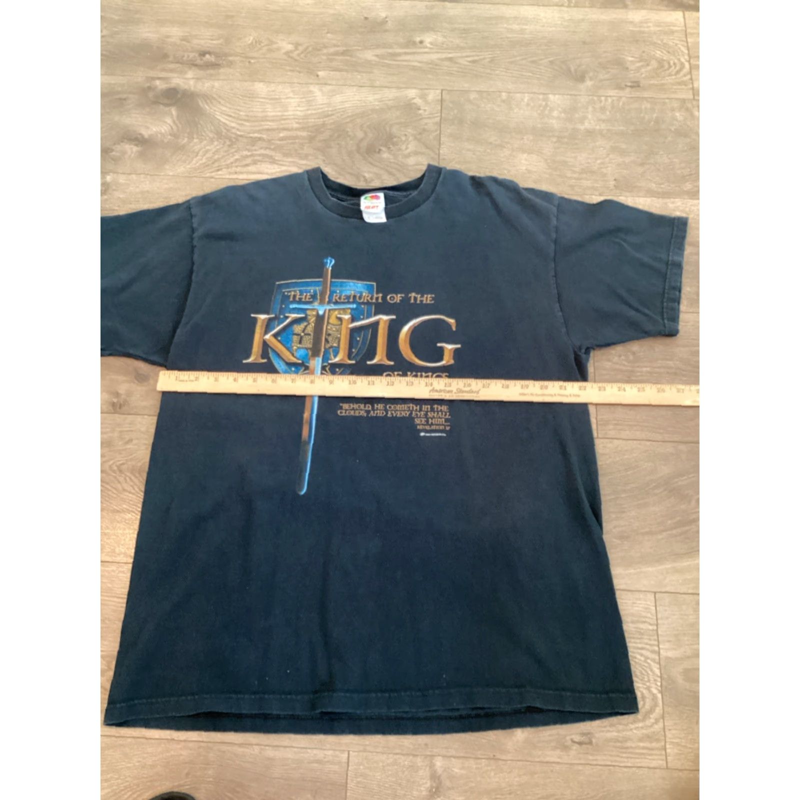 Fruit Of The Loom VINTAGE Fruit of the Loom The Lord of the Rings Jesus T-Shirt XL Black Graphic Print 90s Religious Mens Size US XL / EU 56 / 4 - 5 Thumbnail