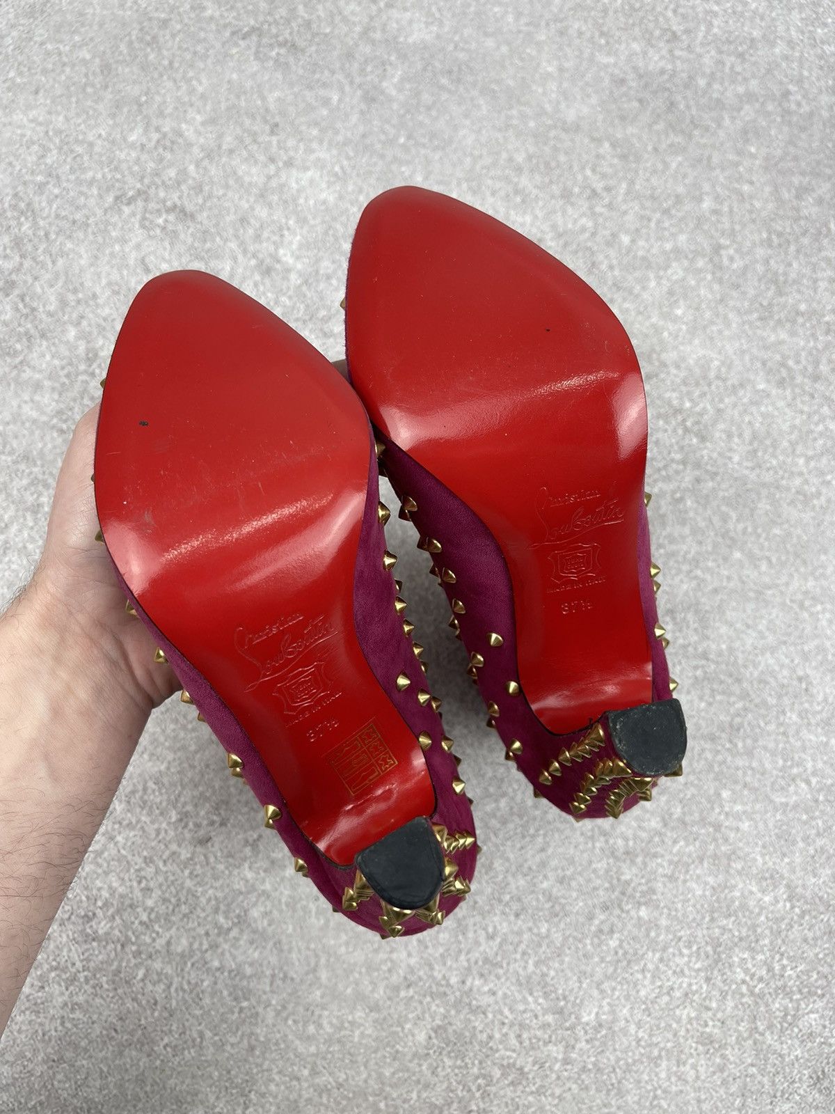 Christian Louboutin Christian Louboutin Ariella Clou Pink Suede Ankle Boots Size US 7.5 / IT 37.5 - 11 Thumbnail