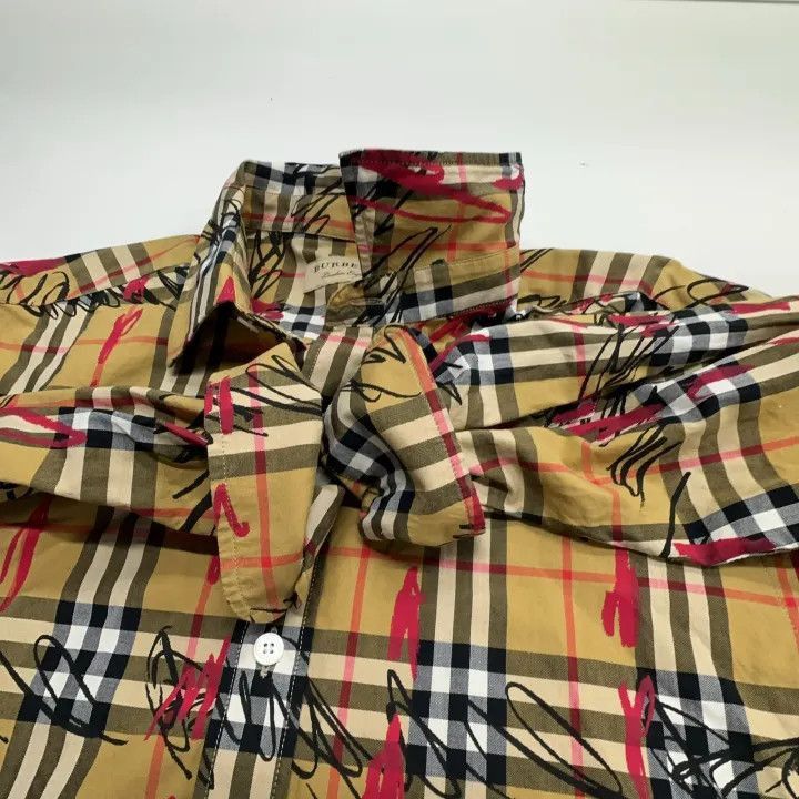 Burberry Burberry Burberry Classic Plaid Graffiti Long Sleeve Shirt Size US L / EU 52-54 / 3 - 6 Thumbnail