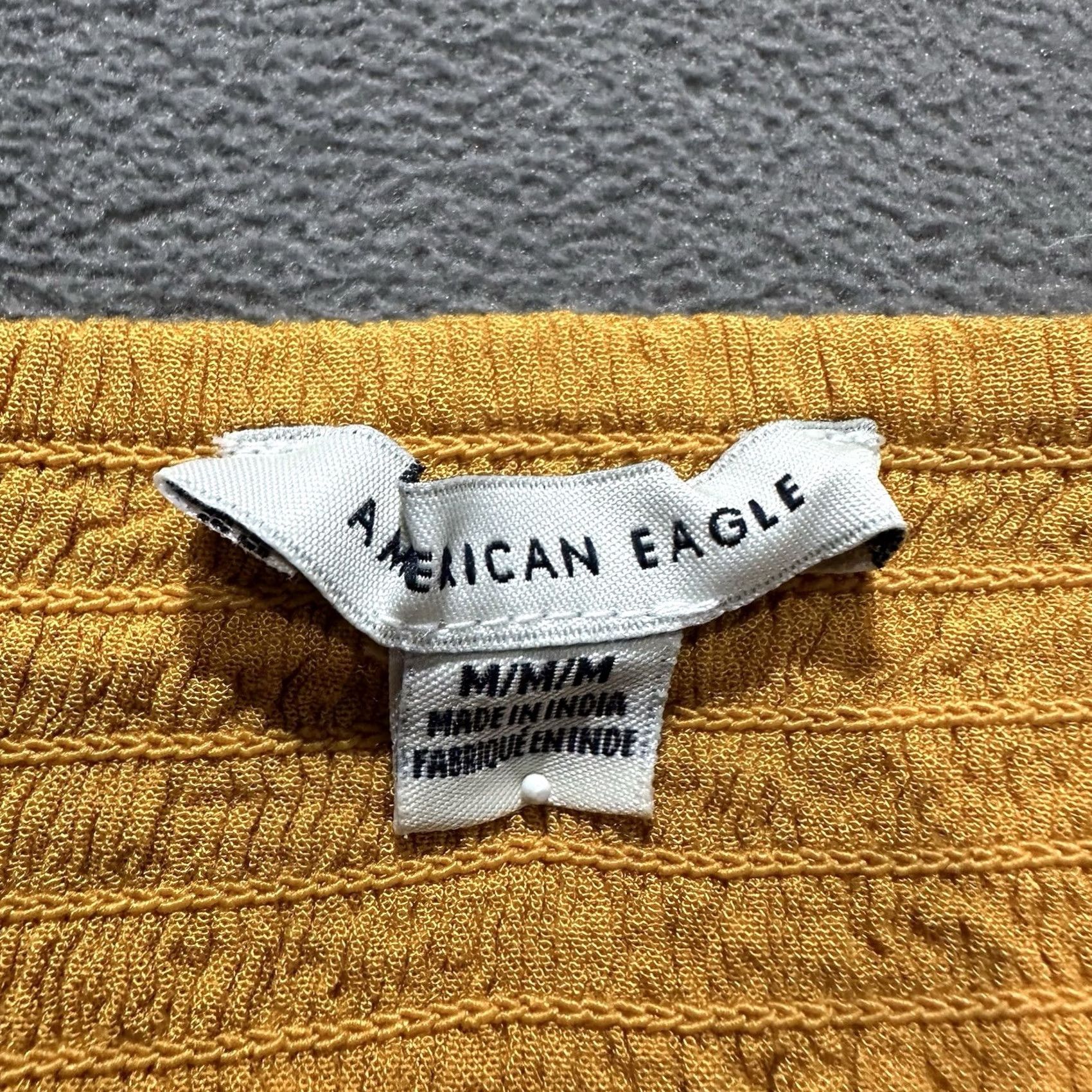 American Eagle Outfitters American Eagle Outfitters Blouse Womens M Mustard Crop Boho Peasant Crochet 3/4 Sleeve 90s Travel Vintage: No Womens Size M / US 6-8 / IT 42-44 - 3 Thumbnail