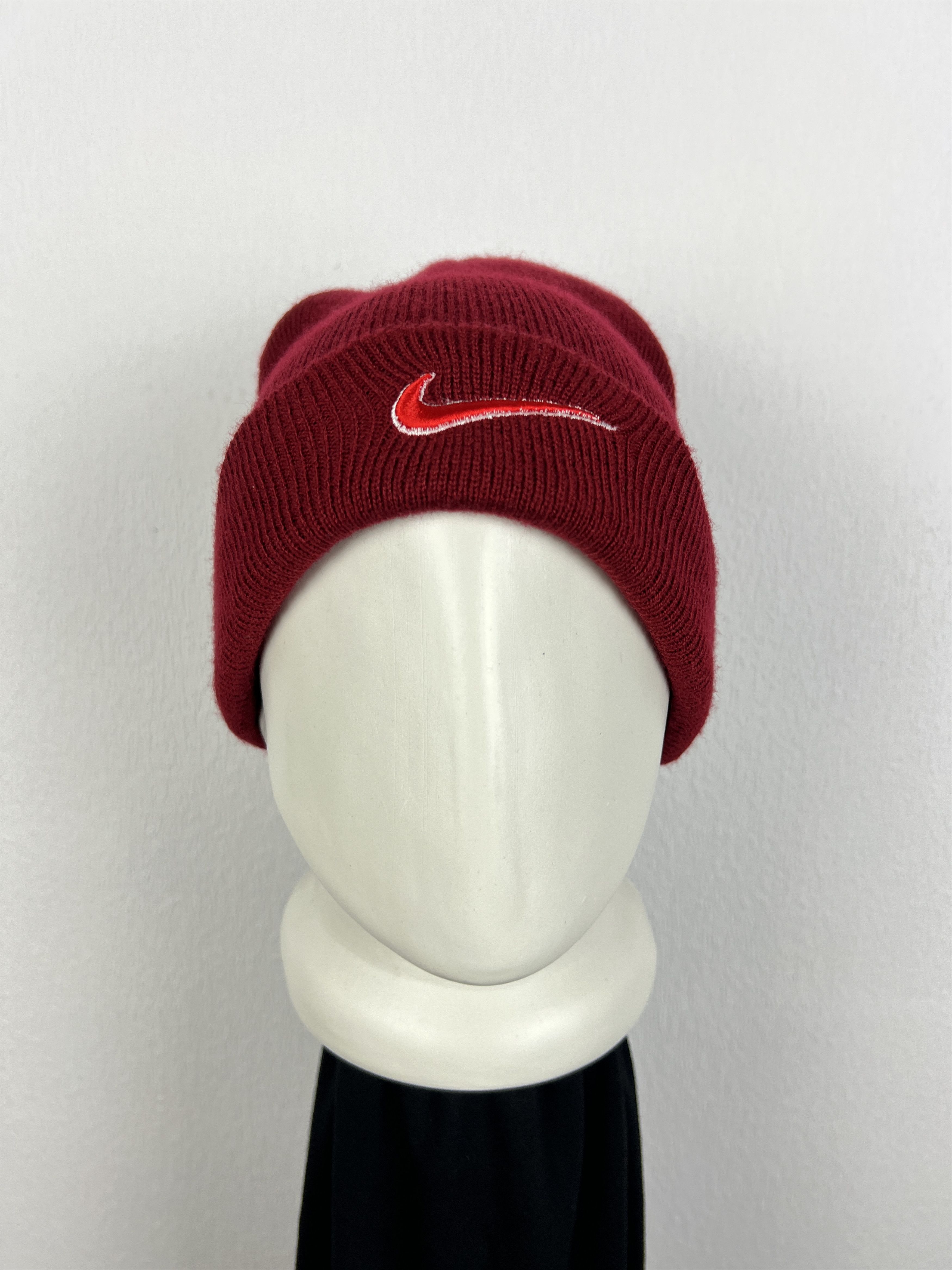 Nike Vintage Nike Beanie Cap Hat Rare Red Y2K Hype Classic Warm Size ONE SIZE - 1 Thumbnail