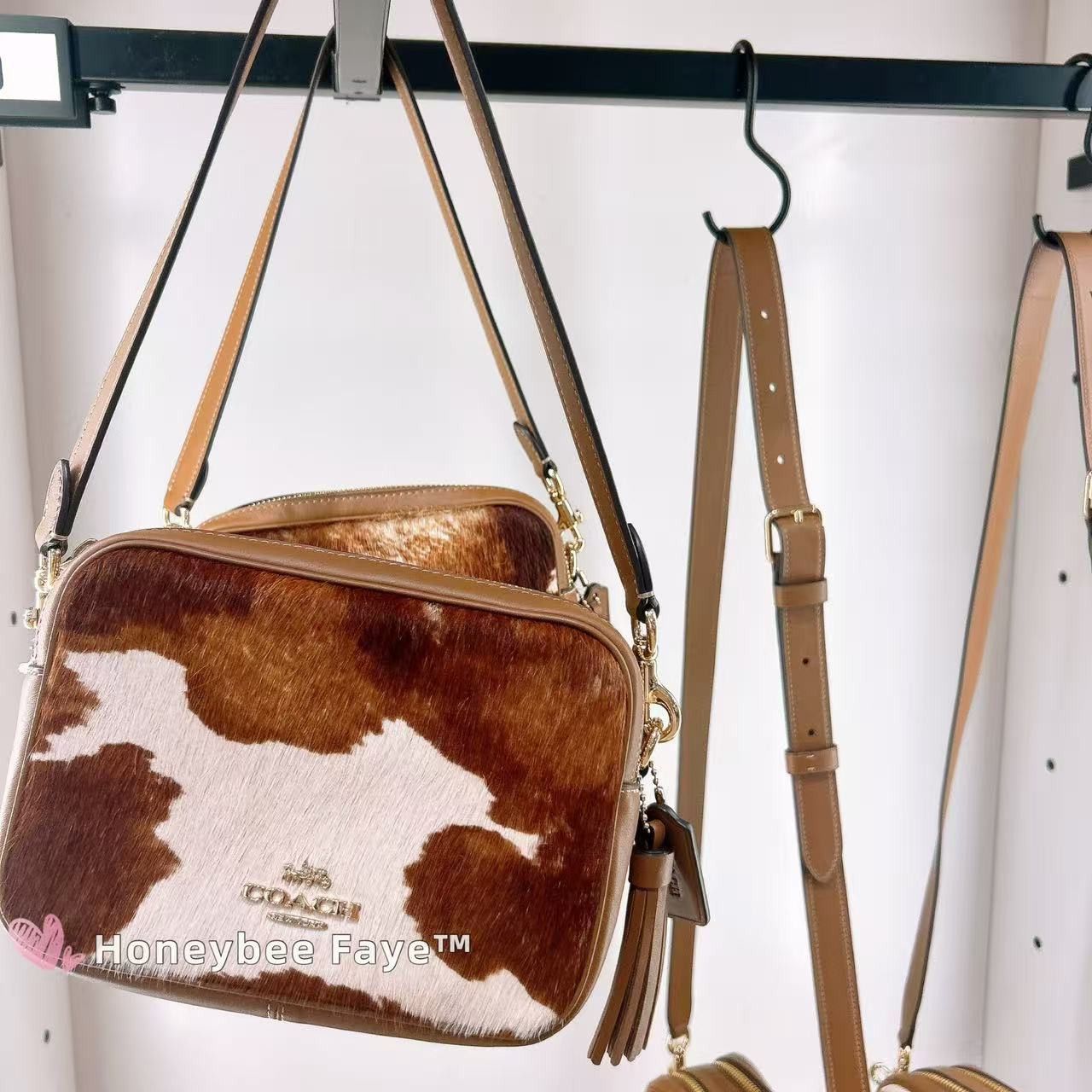 Coach Mini Carey Crossbody Bag In Haircalf With Cow Print CEK71 Size ONE SIZE - 4 Thumbnail