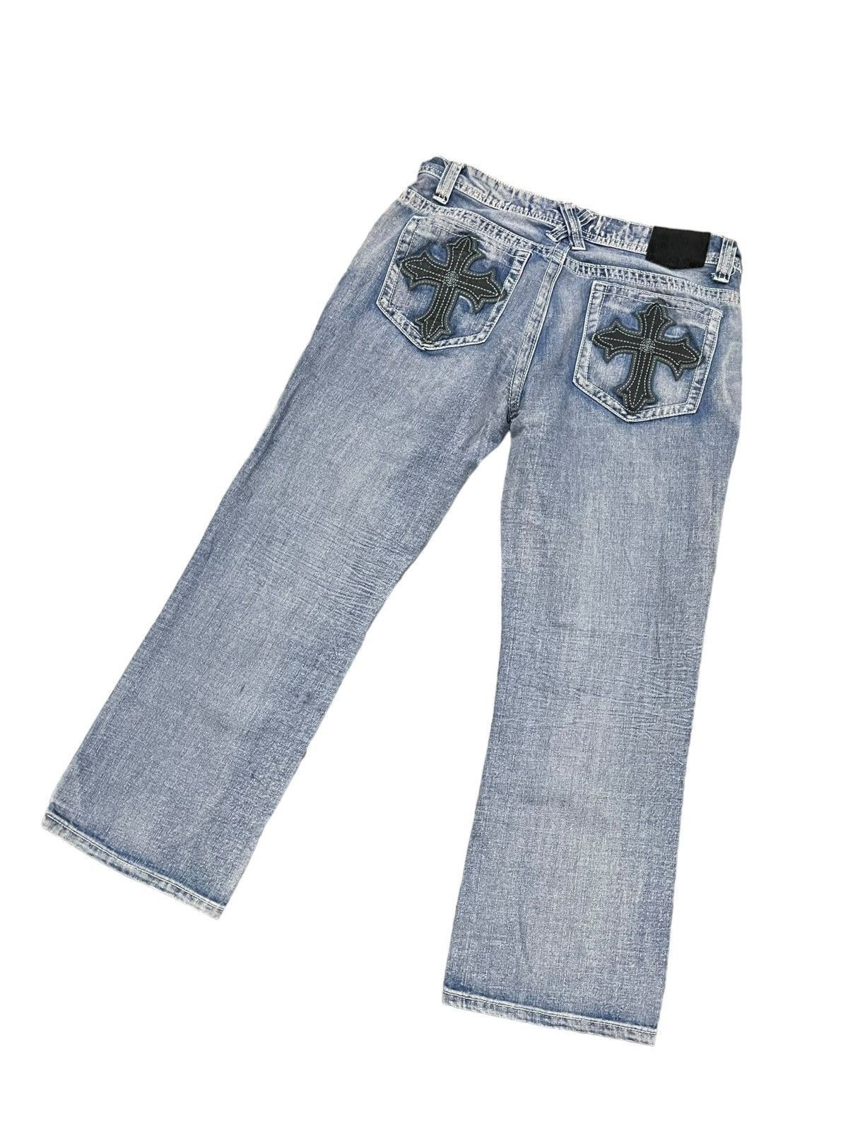 If Six Was Nine Xtreme Couture Cross Pocket Jeans Size US 35 - 9 Thumbnail