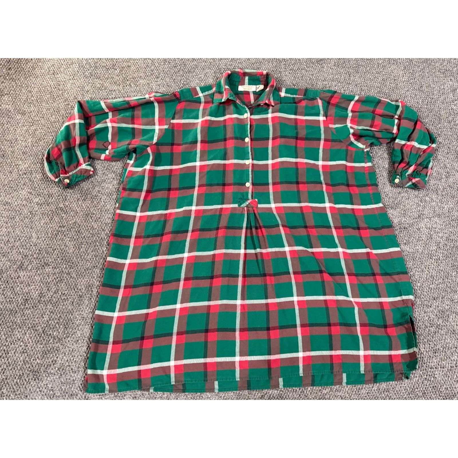 Victoria's Secret Victoria’s Secret blouse womens medium green red plaid vintage button front Size M / US 6-8 / IT 42-44 - 3 Thumbnail