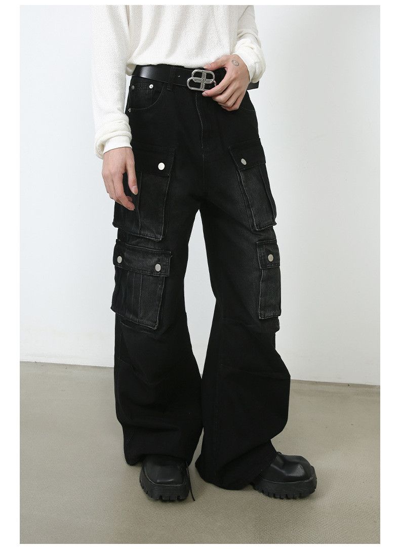 Vintage American retro men's street loose straight leg cargo jeans Size US 32 / EU 48 - 2 Thumbnail