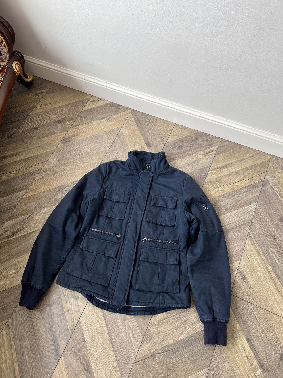 JET SET Vintage Jet Set women’s Navy Multi pocket Field Jacket Size XS / US 0-2 / IT 36-38 - 3 Thumbnail