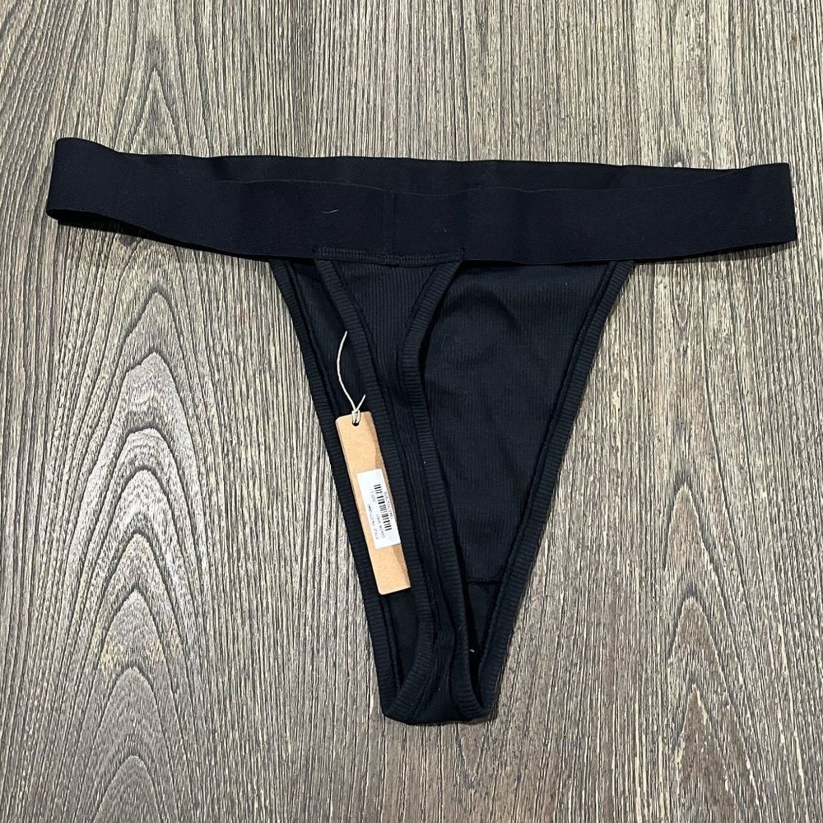 SKIMS NWT Skims Cotton Rib Thong Underwear Wide Waistband L Size ONE SIZE - 5 Thumbnail