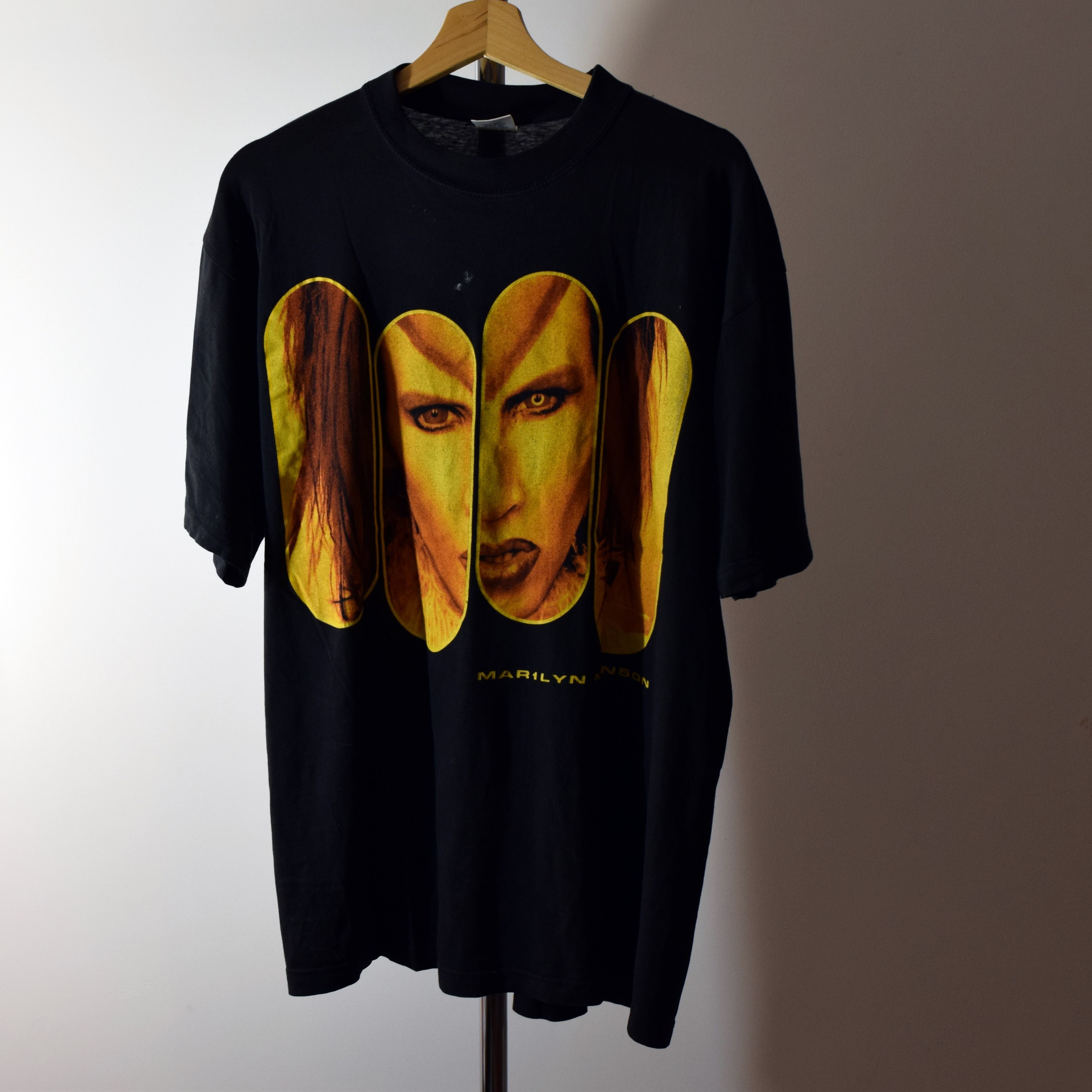 image of Band Tees x Marilyn Manson Vintage 1999 Marilyn Manson Rock Is Dead Tour Band Tee in Black (Size XL