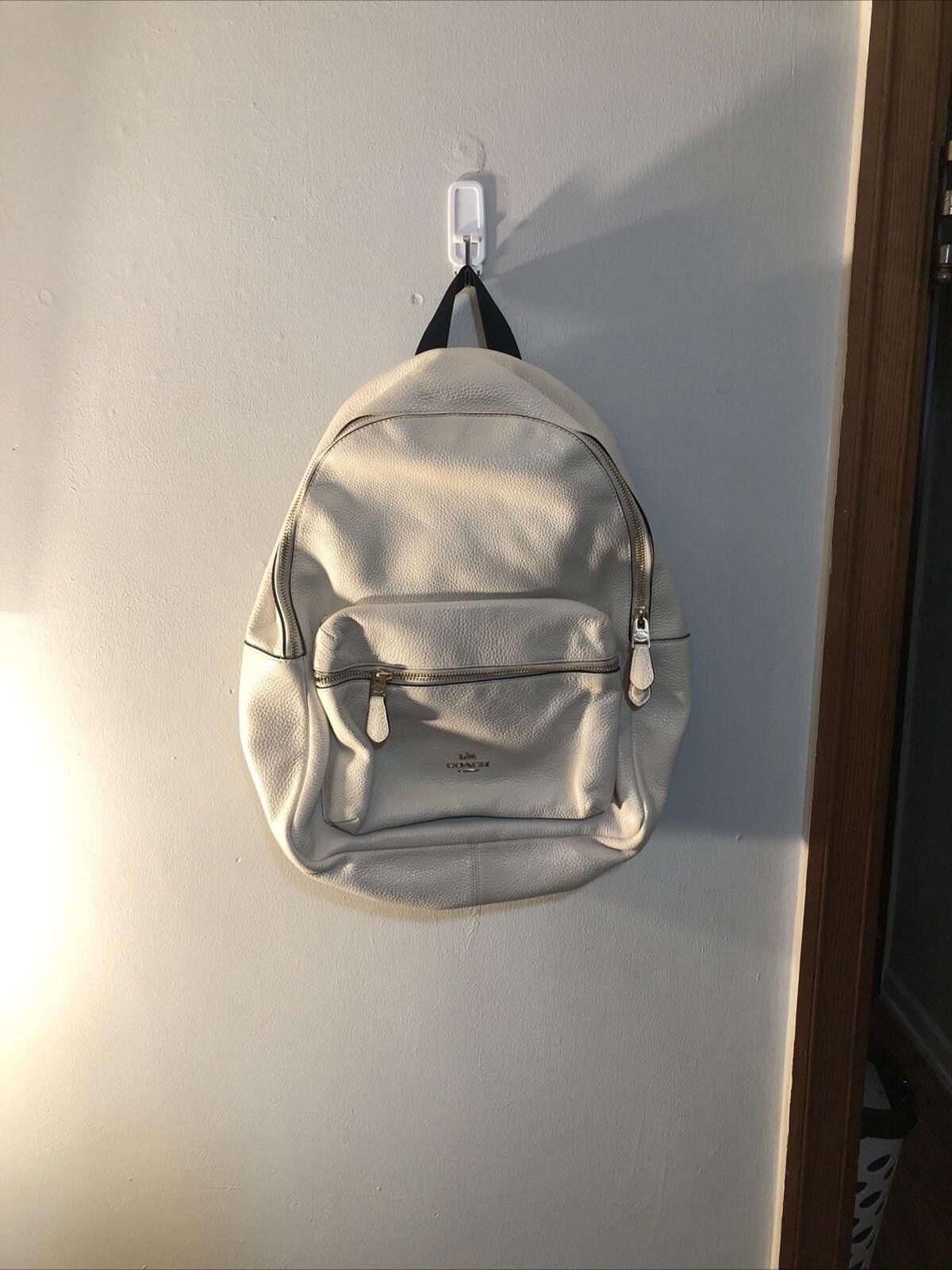 Coach Coach Medium Charlie Pebbled Leather Backpack Chalk Size ONE SIZE - 1 Thumbnail