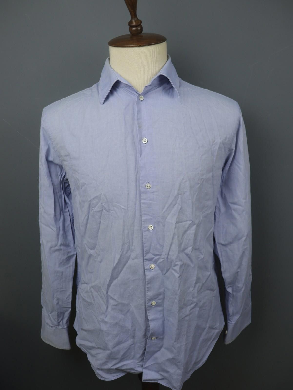 Armani Armani Blue Collared Button-Up Dress Shirt Size 42 Size 38R - 1 Thumbnail