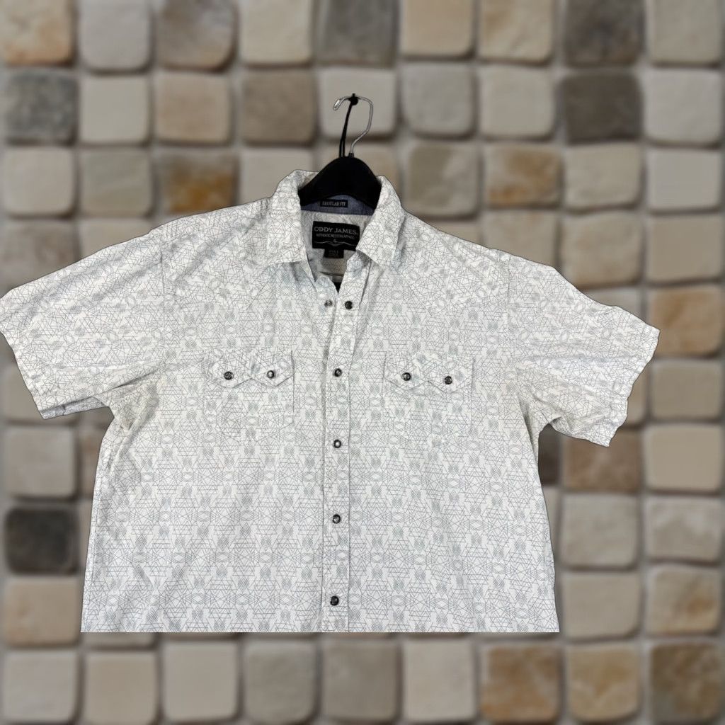 Cody James Cody James Shirt Mens L White Western Pearl Snap Regular Fit Short Sleeve Shirt Size US L / EU 52-54 / 3 - 1 Thumbnail