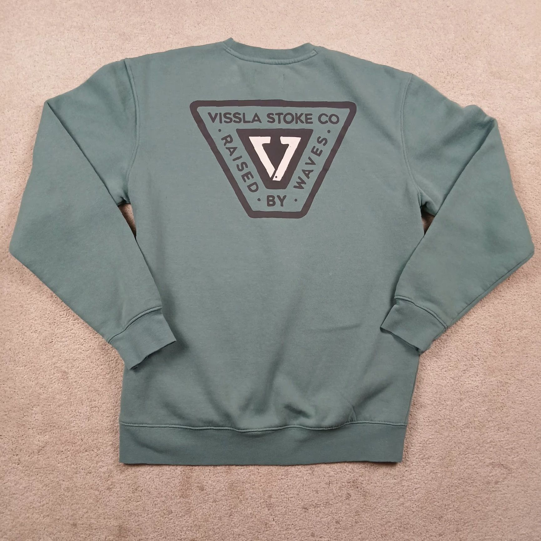 Vissla Vissla Sweatshirt Crewneck Mens Medium Green Pullover Knit Cotton Polyester Embroidered Logo All Seasons Classic Beach College Designer Regular Size US M / EU 48-50 / 2 - 3 Thumbnail
