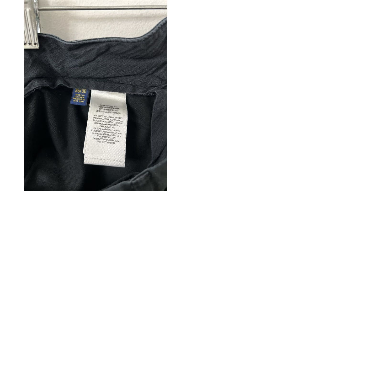Polo Ralph Lauren VINTAGE? No — Polo Ralph Lauren Chino Pants Mens 35x30 Black YKK Stretch Classic Fit Trousers Size US S / EU 44-46 / 1 - 9 Thumbnail