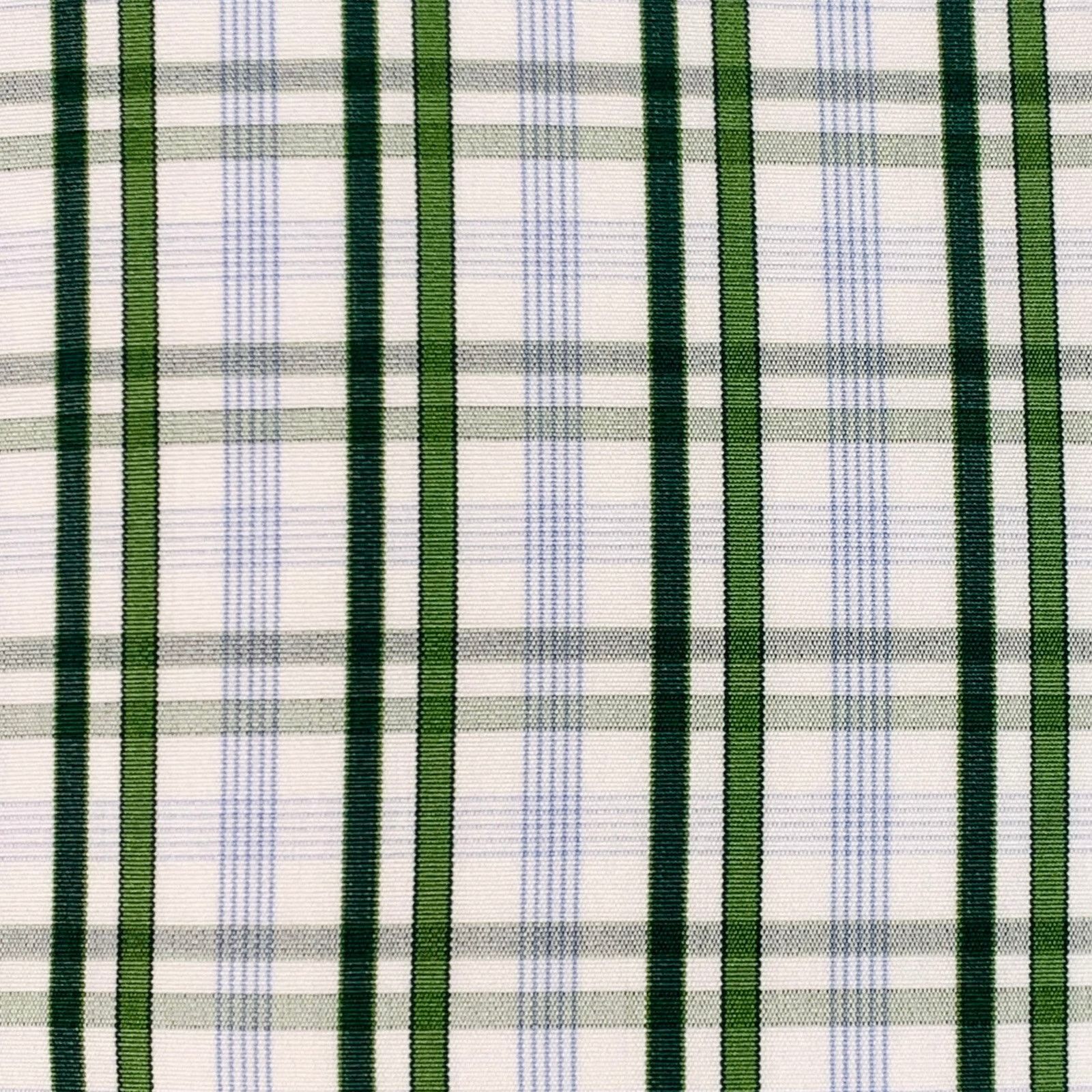 Kiton White Green Plaid Cotton Curved Cutaway Long Sleeve Shirt Size US M / EU 48-50 / 2 - 2 Thumbnail