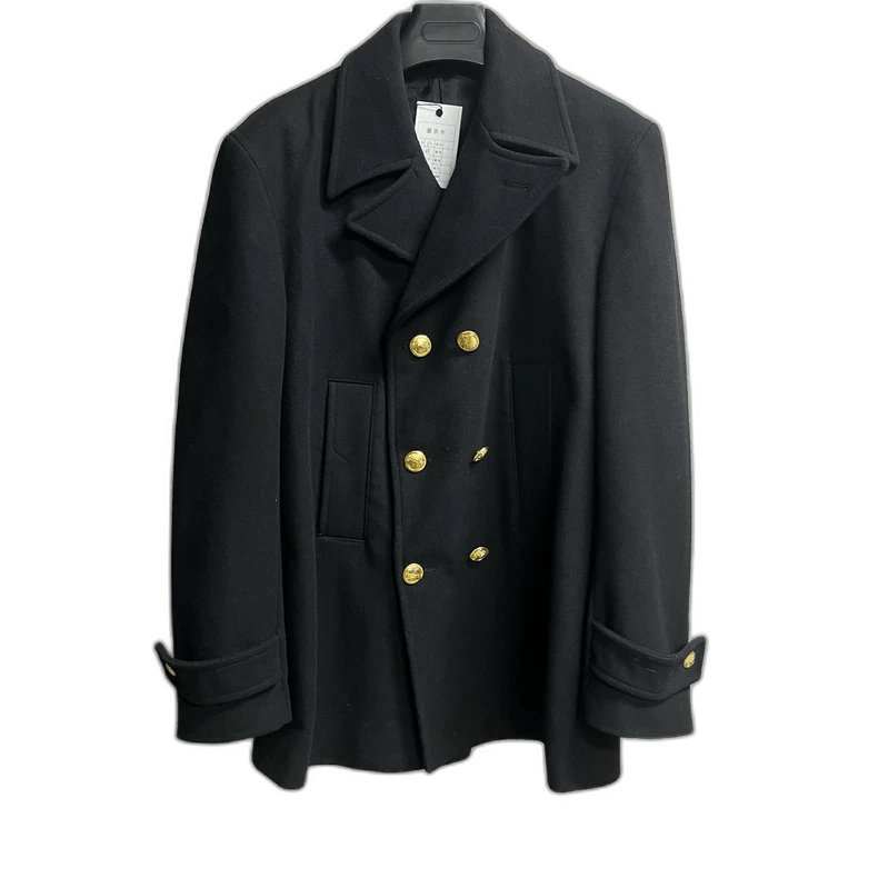 Versace Versace Black Double-Breasted Wool Coat Size US XXL / EU 58 / 5 - 1 Thumbnail