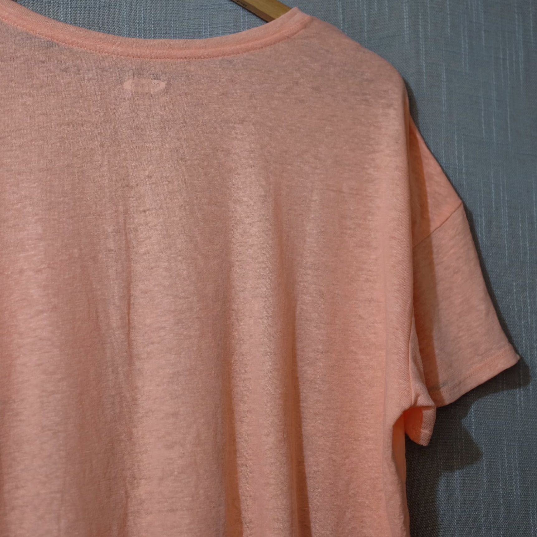 Old Navy Old Navy Linen Blend T-Shirt Sheer Peach w/Pockets Women's XL Shirt Size XL / US 12-14 / IT 48-50 - 7 Thumbnail
