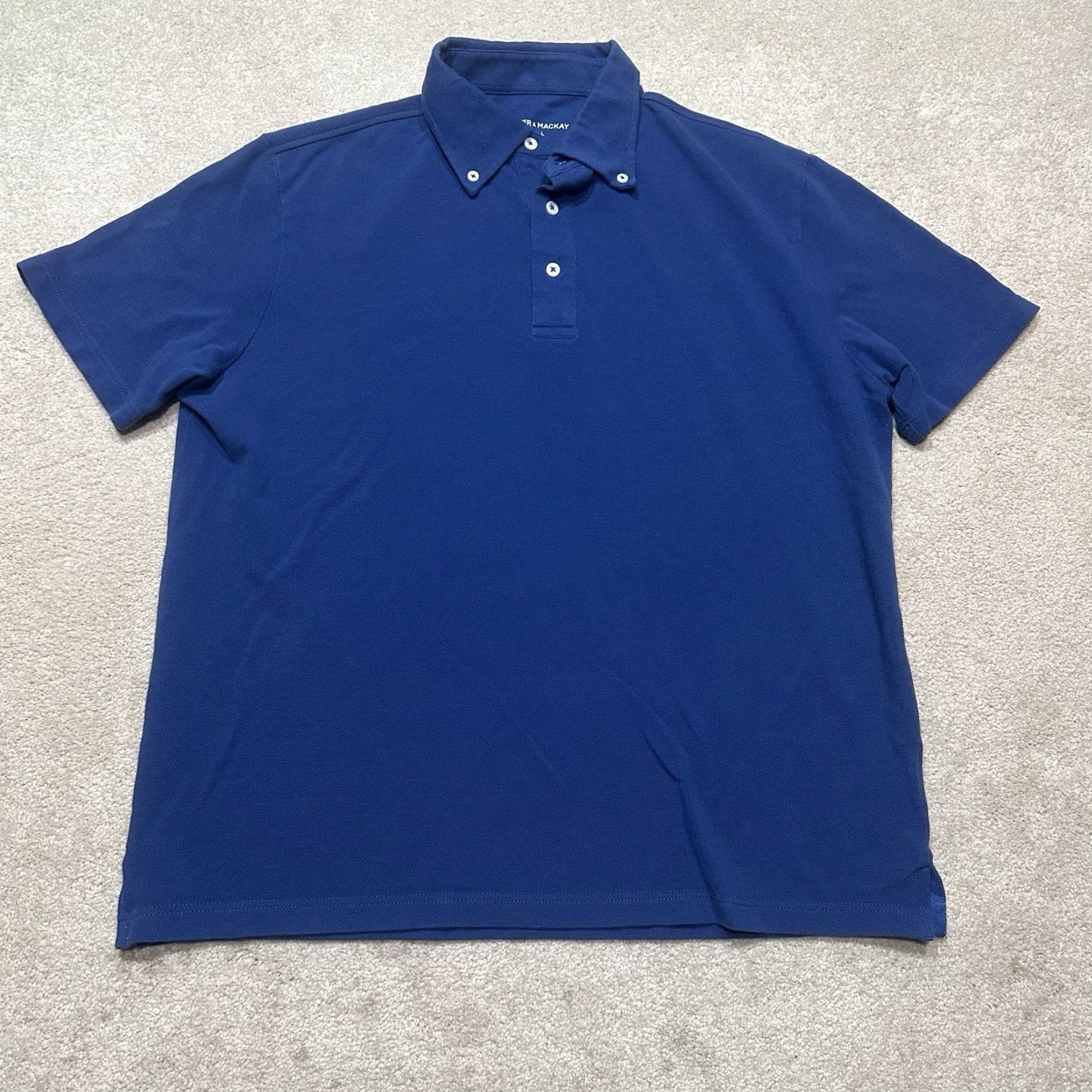 Vintage Spier & Mackay Pique Polo Shirt Mens Large Blue Preppy Designer Golf Walking Shirt Size US L / EU 52-54 / 3 - 2 Thumbnail