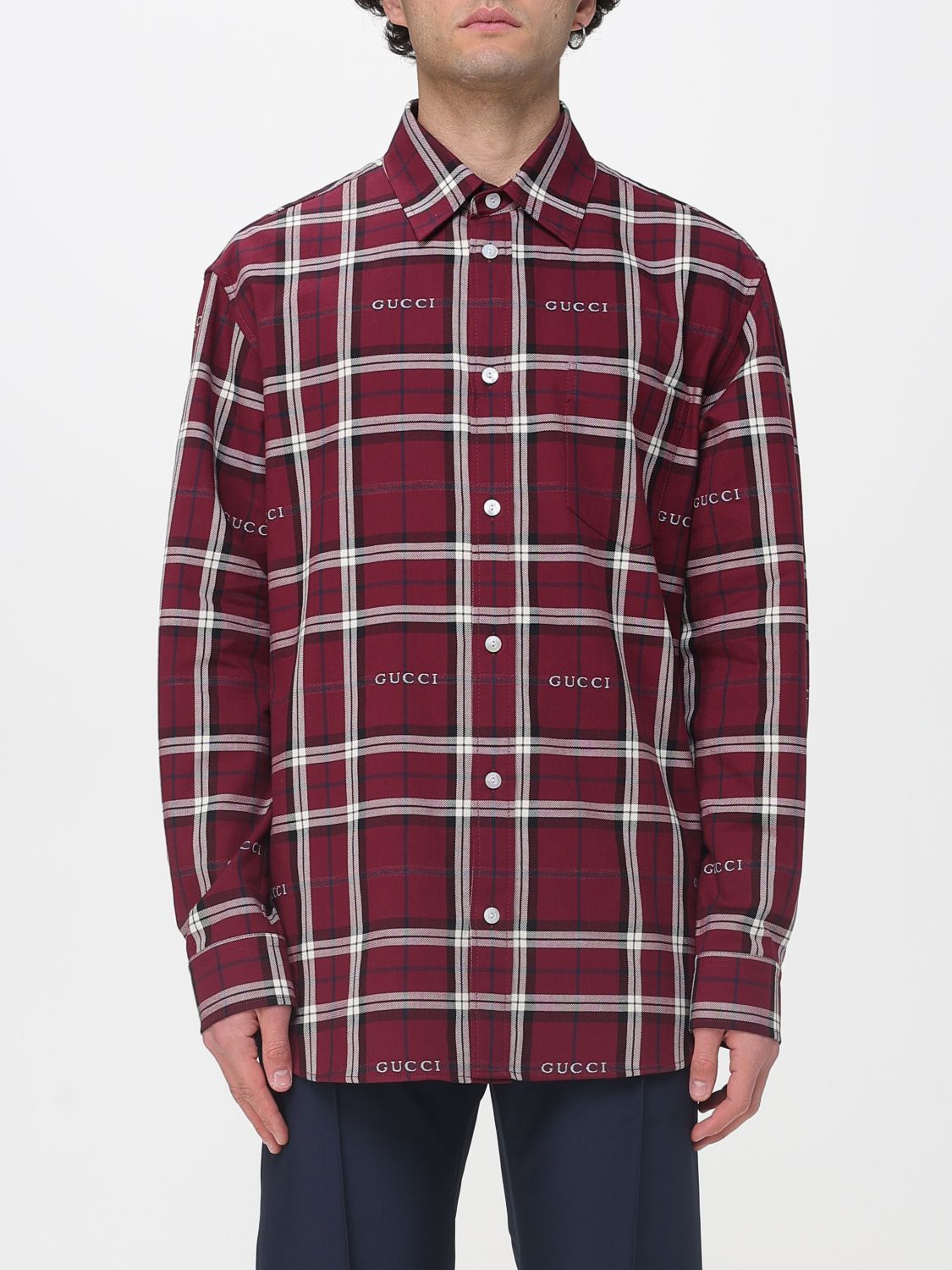 Gucci Gucci Shirt Men Burgundy Size US S / EU 44-46 / 1 - 1 Thumbnail