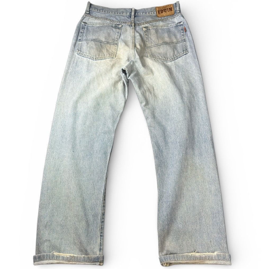 Japanese Brand Vintage Japanese Edwin 505xx Selvedge Thrashed Faded Jean Size US 34 / EU 50 - 2 Thumbnail