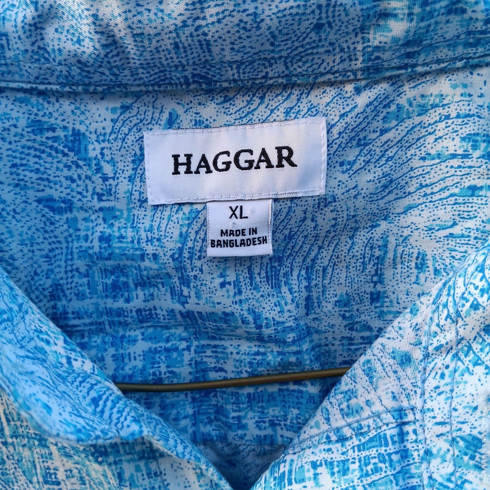 Haggar Haggar Men's Button-Up Shirt Large Blue Short Sleeve Size US L / EU 52-54 / 3 - 2 Thumbnail