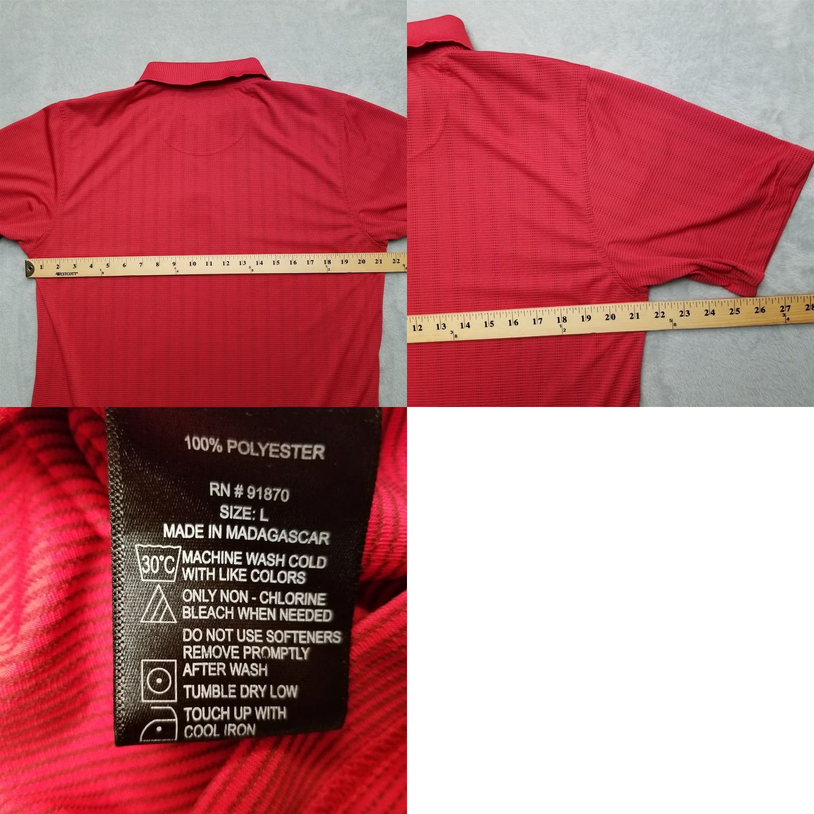 Vintage Pebble Beach Shirt Mens L Red Striped Polo Dry Luxe Performance Golf Casual Size US L / EU 52-54 / 3 - 8 Thumbnail