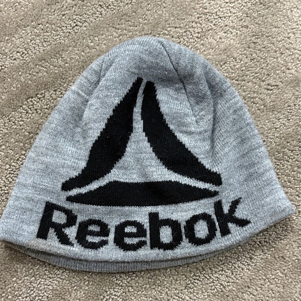 Reebok Reebok Black and Gray Logo Beanie Size ONE SIZE - 1 Thumbnail
