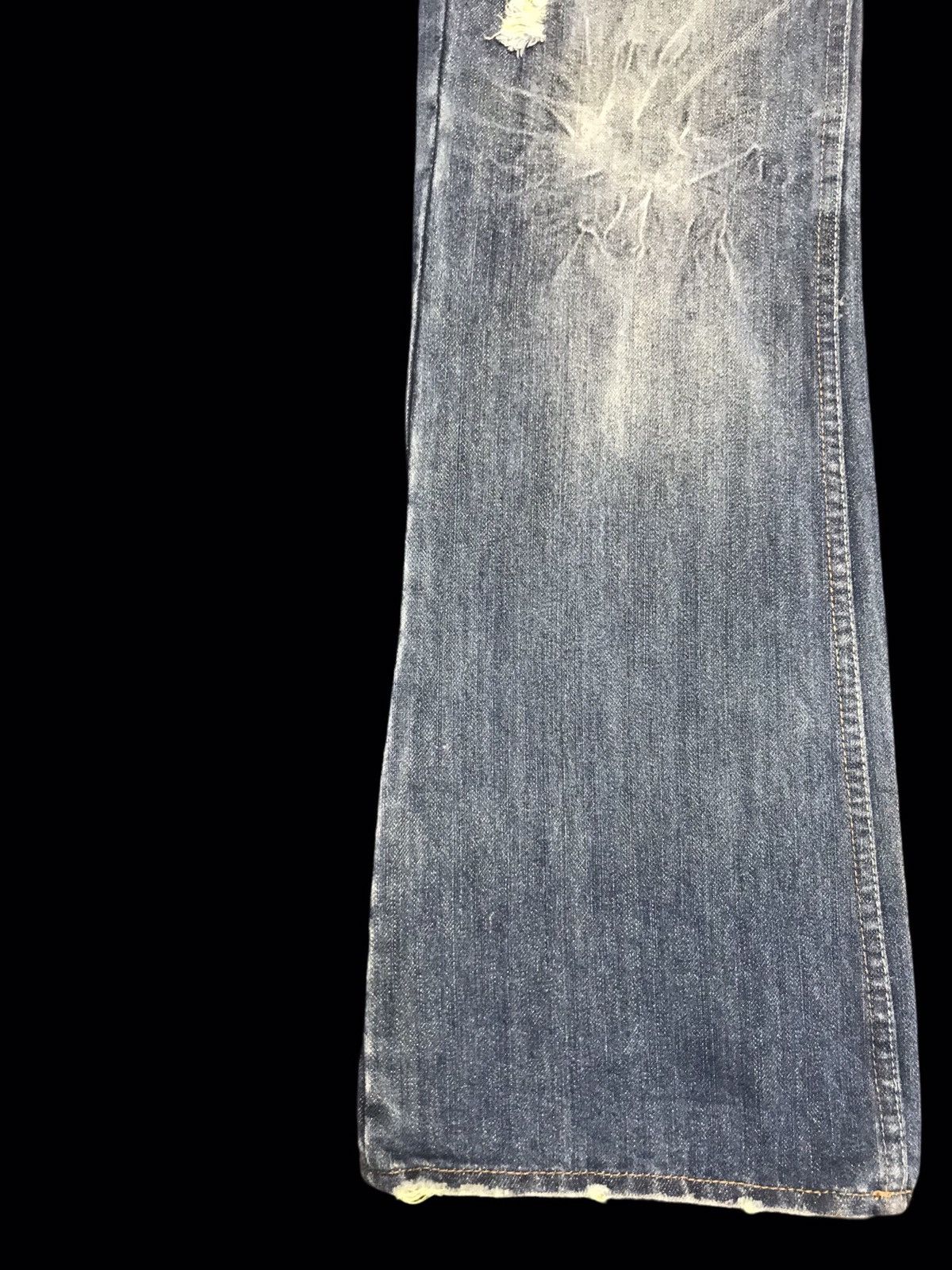 Japanese Brand 💥FLARE💥Rare Root Thre Flare Low Rise Distressed Denim F163 Size US 35 - 9 Thumbnail