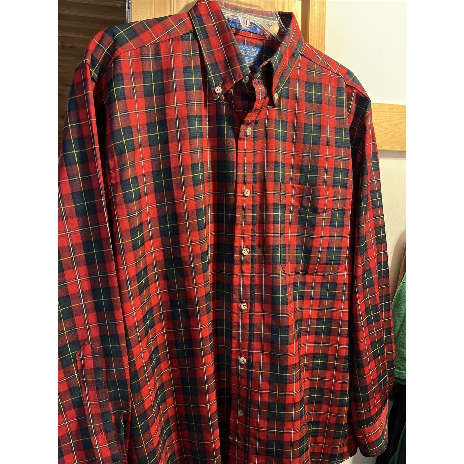 Pendleton Pendleton Men’s M Red Plaid Long Sleeve Button Up Wool Shirt Size US M / EU 48-50 / 2 - 9 Thumbnail