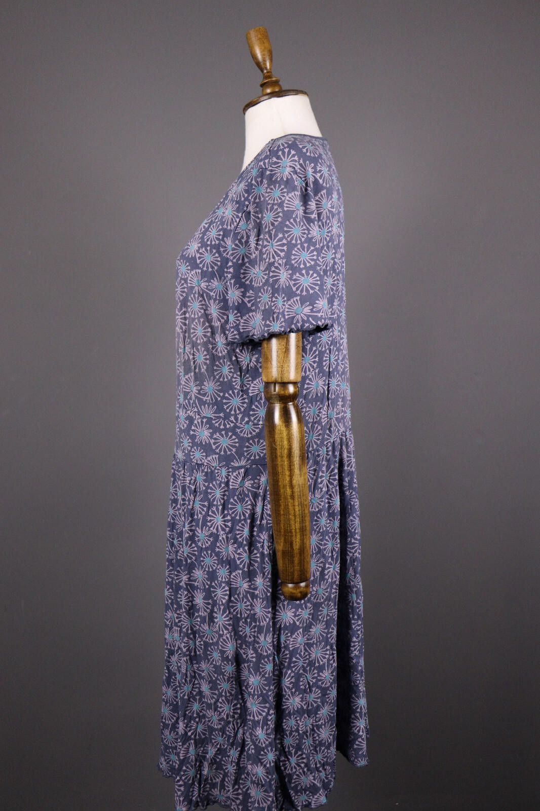 Designer Deerberg Blue Floral Relaxed Summer A-Line Dress Size L Size L / US 10 / IT 46 - 5 Thumbnail