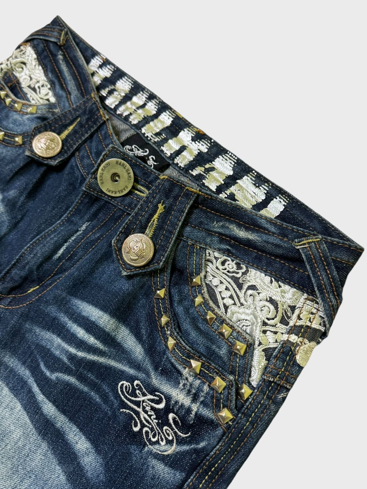 Karl Kani Flared KARL KANI Studded with Lace Detailing Size US 29 - 9 Thumbnail