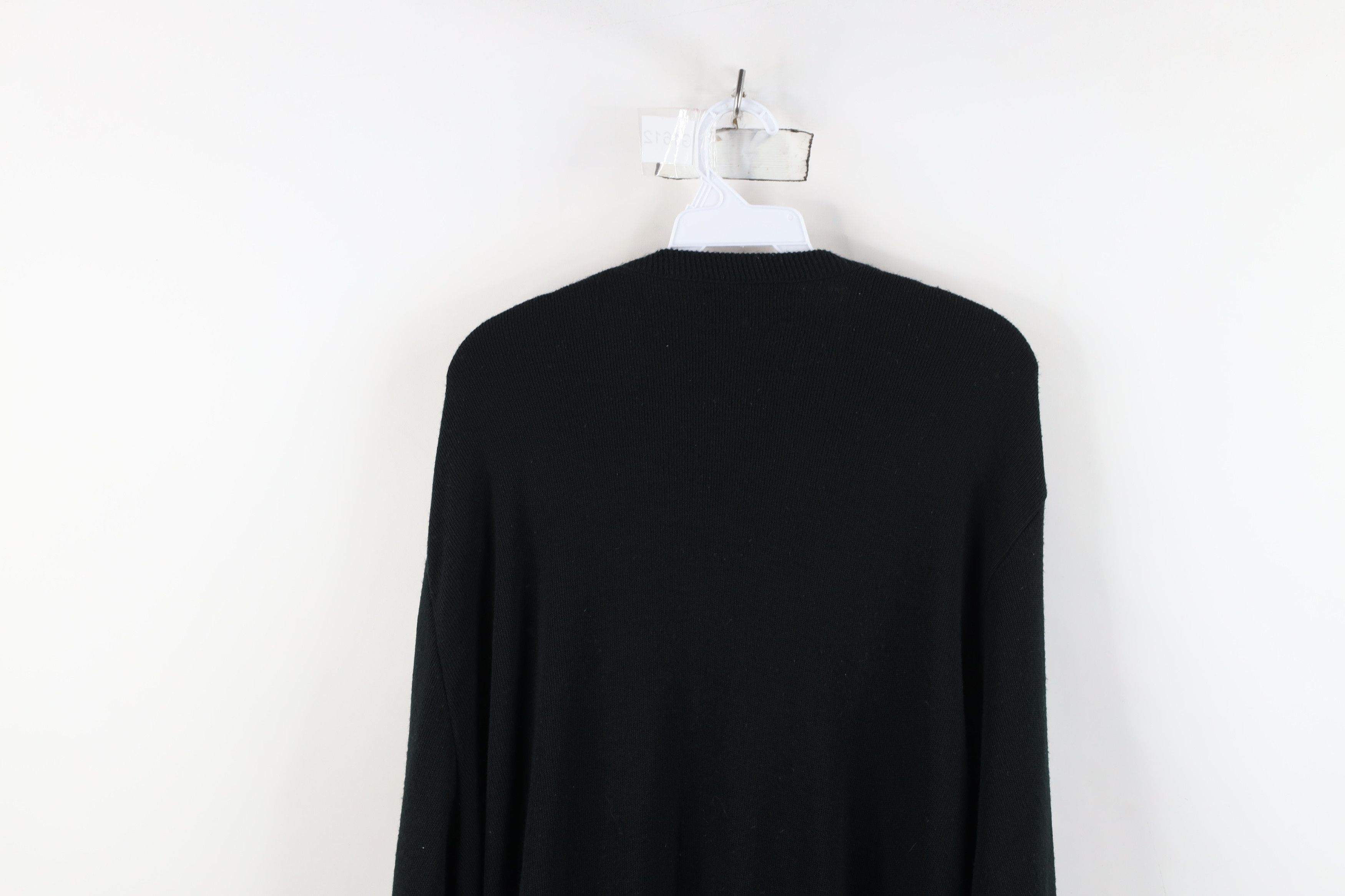 Vintage Vintage 90s Streetwear Blank Knit V-Neck Sweater Black USA Size US XXL / EU 58 / 5 - 8 Thumbnail