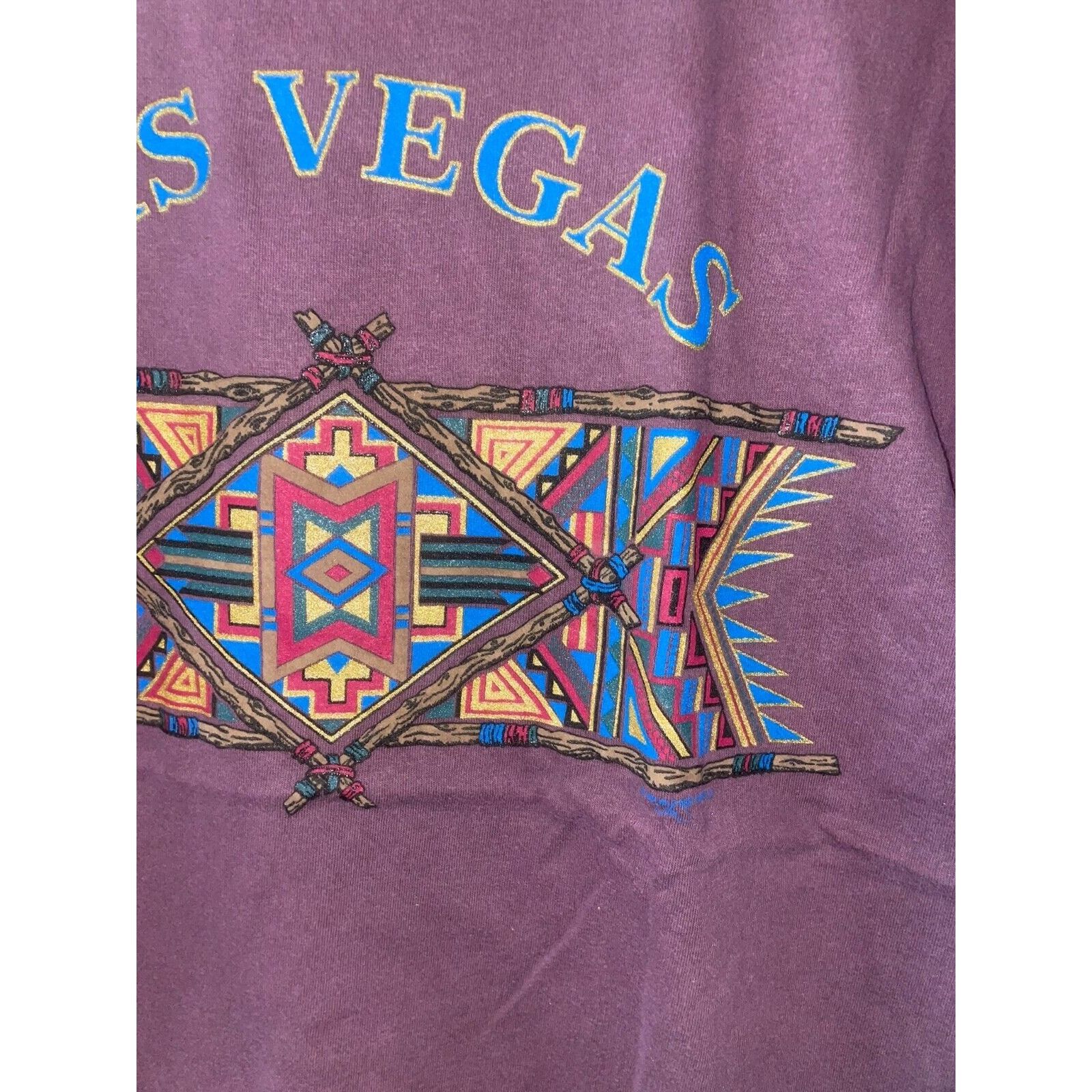 Vintage Vintage Las Vegas Native Shirt American Tee 90s VTG Large Size US L / EU 52-54 / 3 - 5 Thumbnail