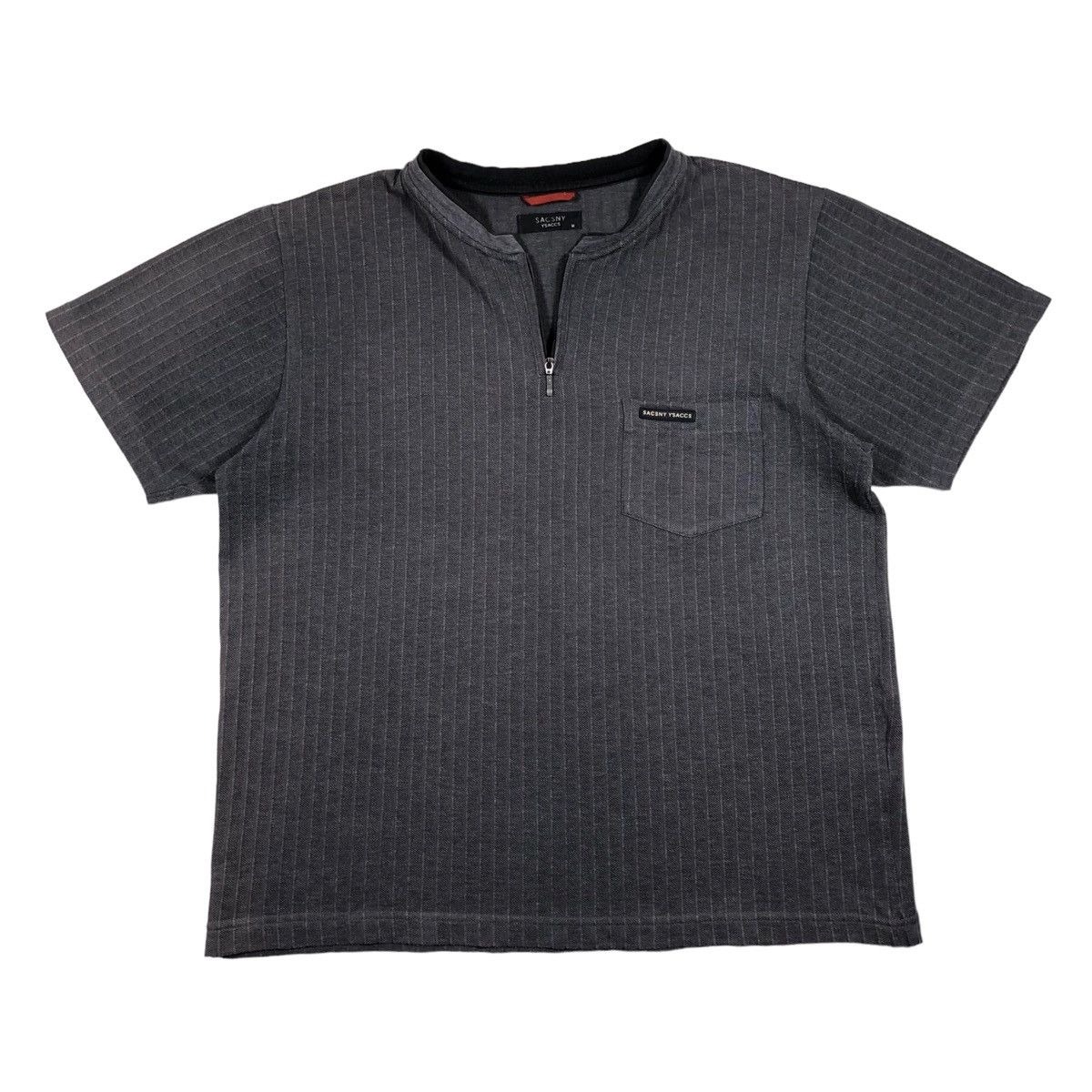 Yohji Yamamoto Yohji Yamamoto Sacsny Y'saccs Mandarin Half Zip T-Shirt Size US M / EU 48-50 / 2 - 1 Thumbnail