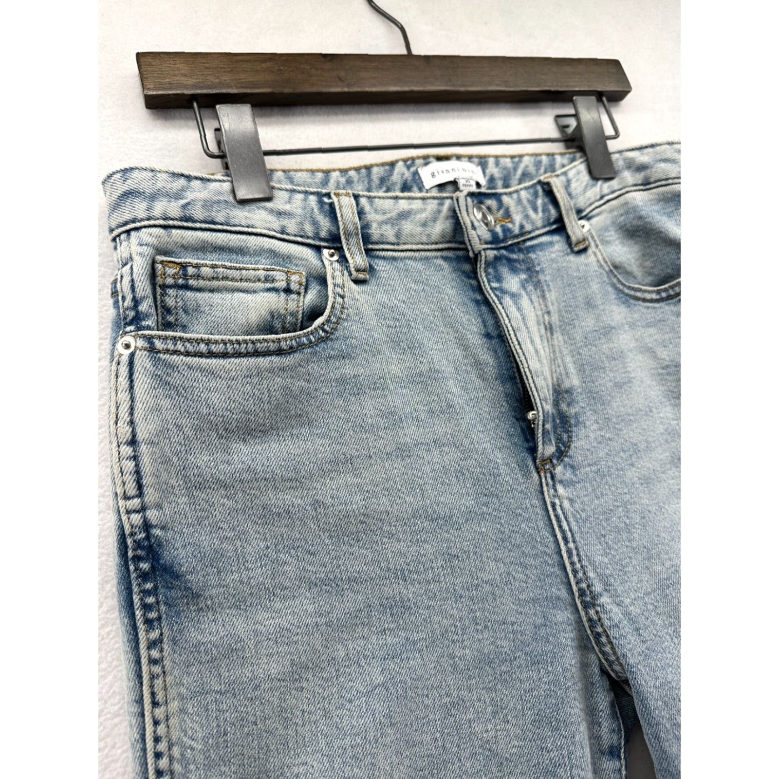 Vintage Gianni Bini Womens Jeans Straight Light Wash 30 Regular Inseam 32" Blue Cotton Denim Pockets Women Size 30 Size 30" / US 8 / IT 44 - 5 Thumbnail