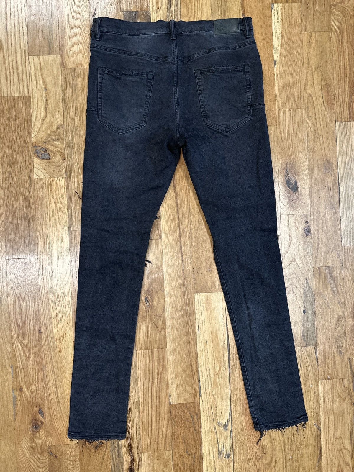Purple Brand Purple Brand Knee Hole Black Denim Jeans Size 34 Size US 34 / EU 50 - 4 Thumbnail
