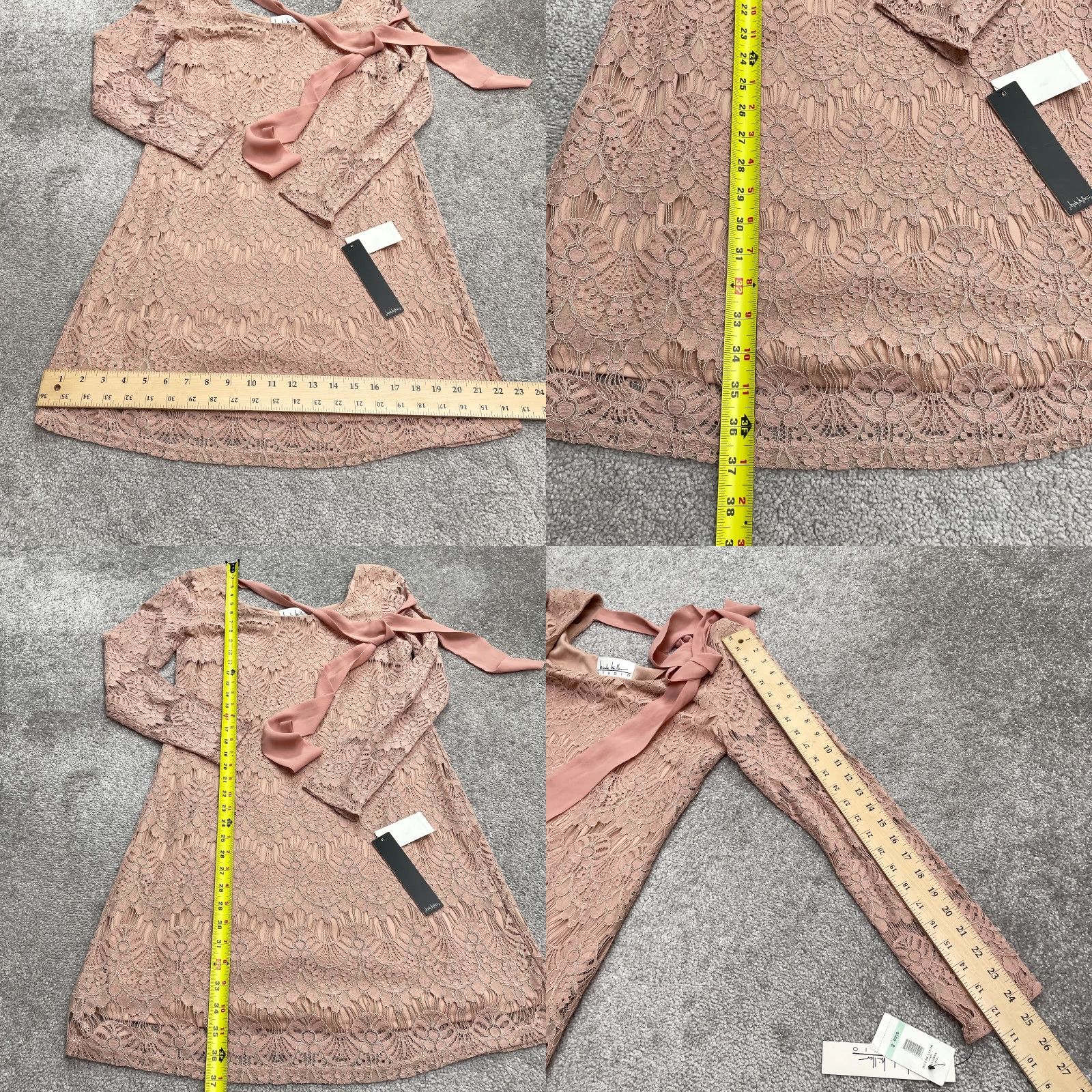 Nicole Miller VINTAGE Nicole Miller Studio Lace Shift Dress Womens 8 Pink Long Sleeve Casual Office Wedding NWT Size M / US 6-8 / IT 42-44 - 8 Thumbnail