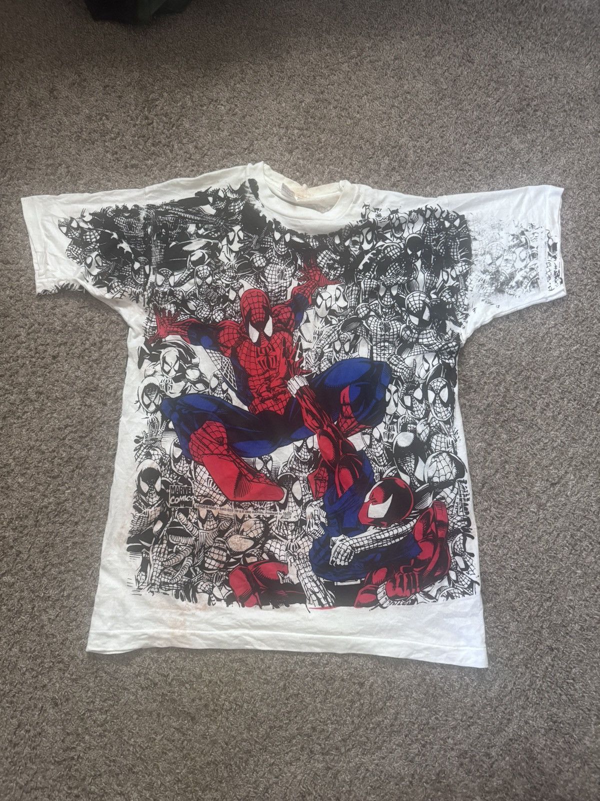 Marvel Comics × Vintage 90s Marvel Spider-Man AOP Tee Shirt