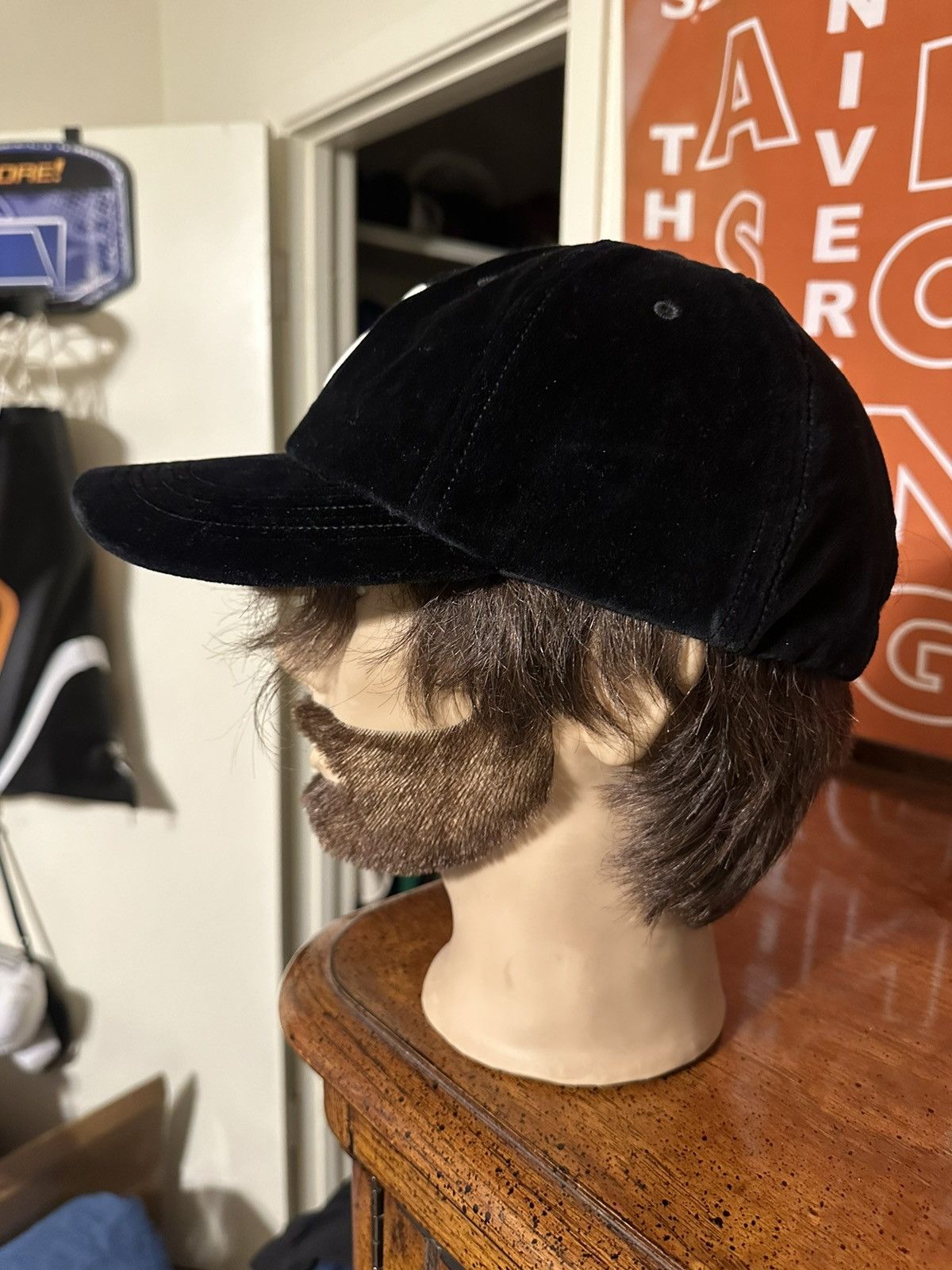 Supreme × Vintage Vintage Supreme Velet S logo 6-Panel “black” hat 2020 Size ONE SIZE - 5 Thumbnail